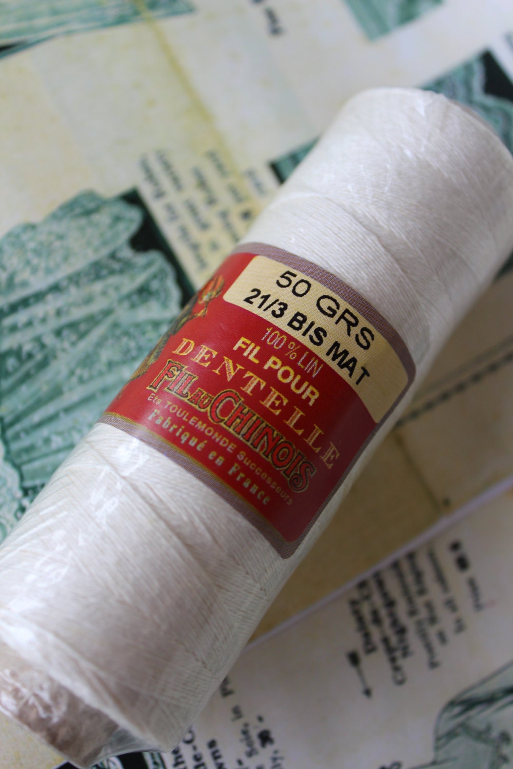 Sajou Ecru Matt Linen Fil au Chinois Lace Making Thread- All Sizes- 18-60