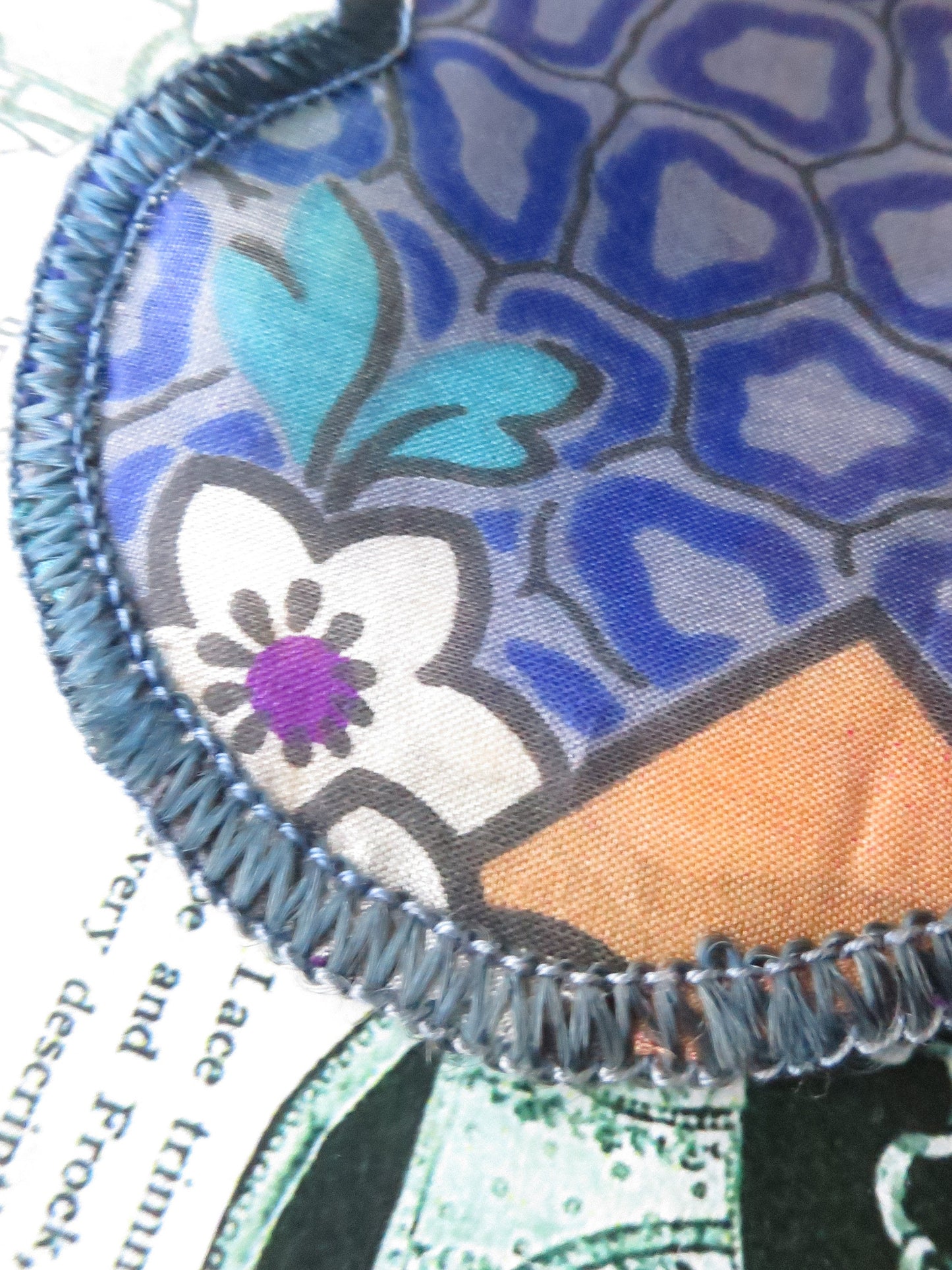 Vibrant Antique Art Deco Silk Printed Handkerchief