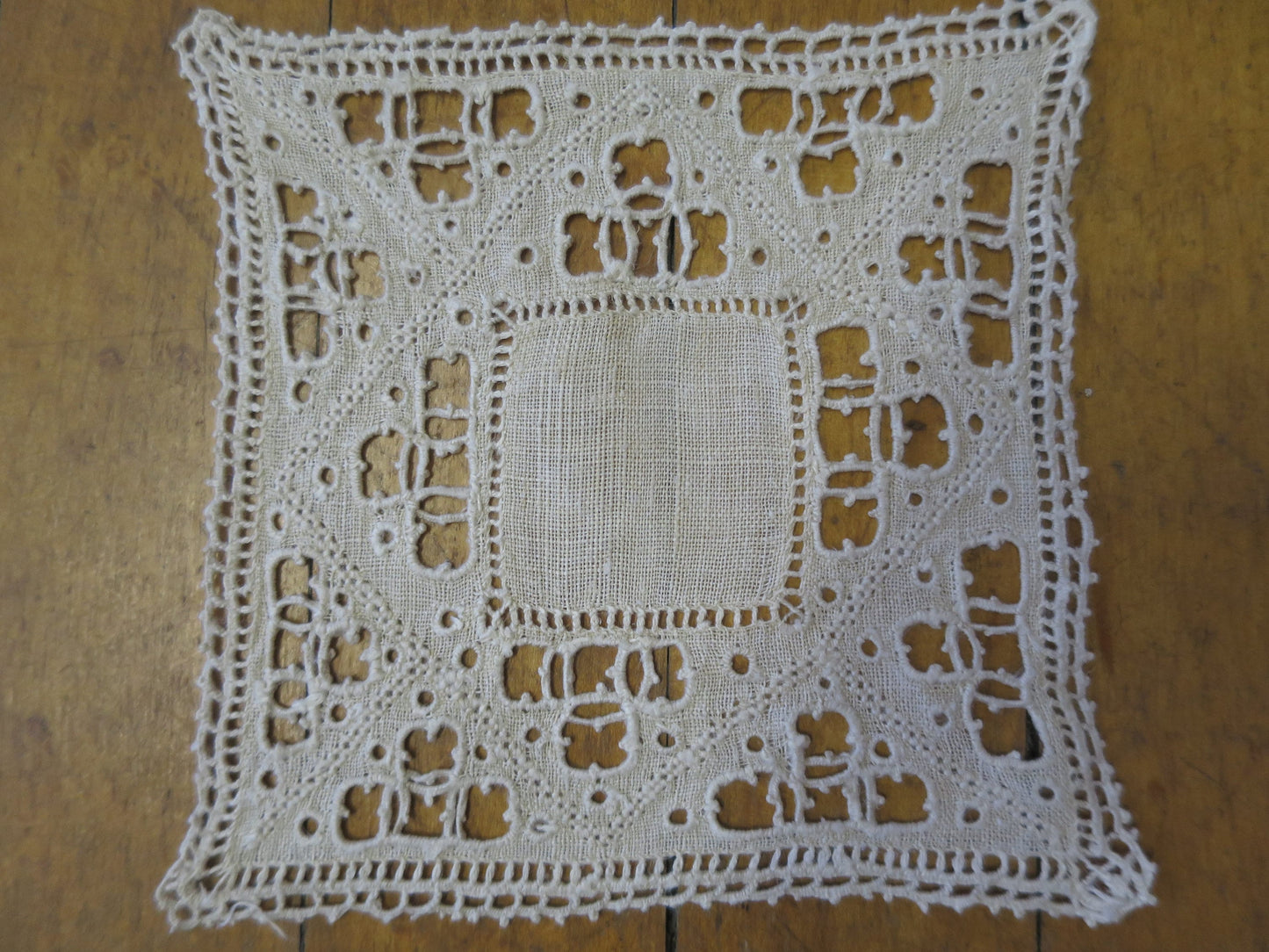 Antique Edwardian Irish Linen Mats- Hand Worked Lefkara Embroidery