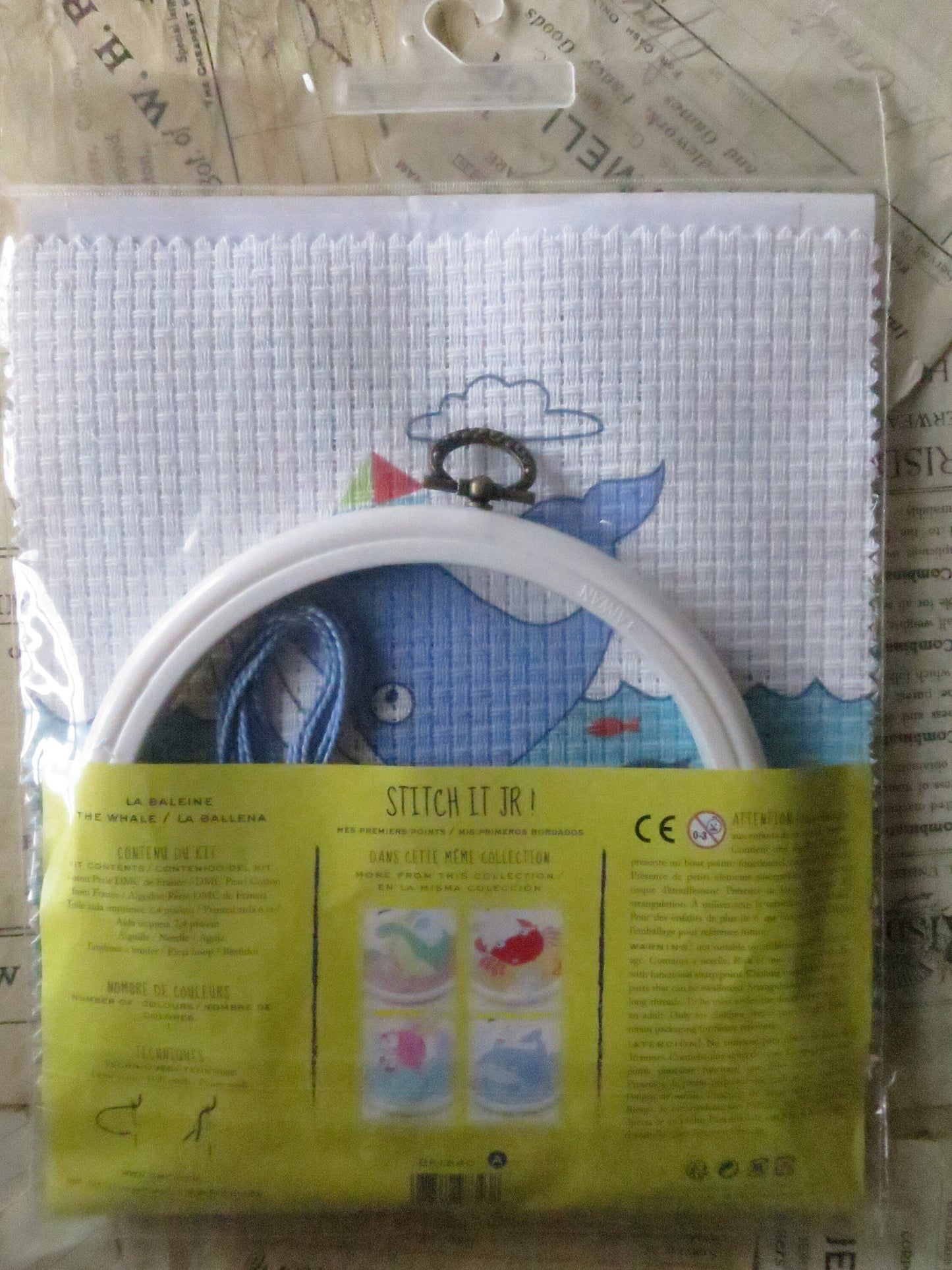 DMC Children's Stitch It JR Cross Stitch Embroidery Kit- Kit the Whale
