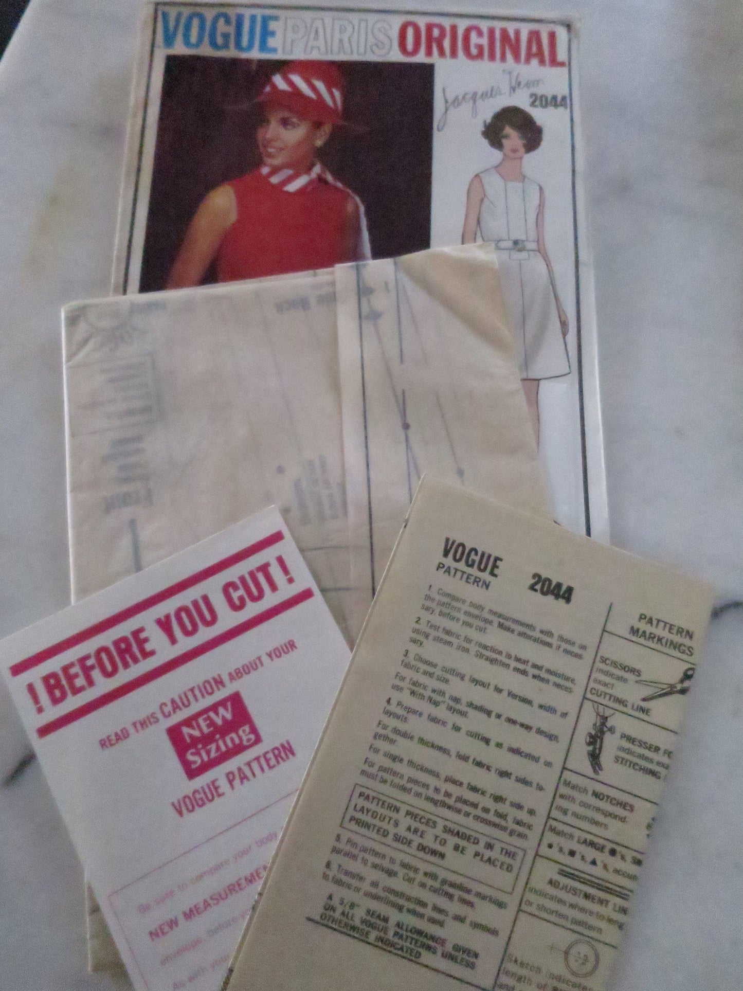 Uncut Vintage 1960's Vogue Couturier Design Pattern 2044- Jaques Heim Dress- Size 14 Bust 36