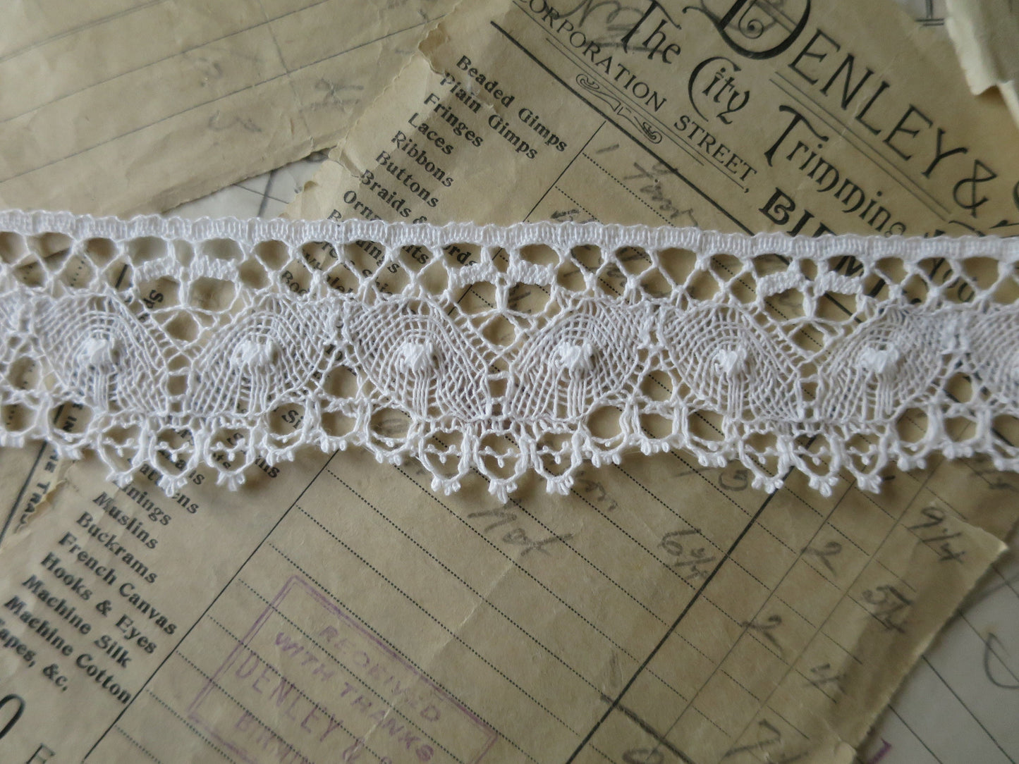 Off White English Nottingham Cluny Lace- Openwork Torchon- 4.3 cm