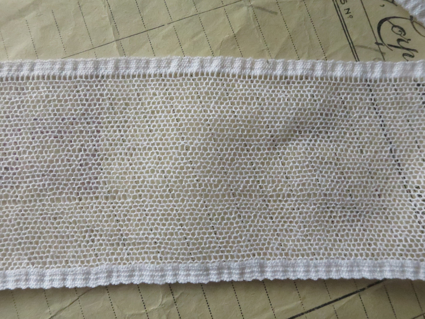 White English Nottingham Lace- Plain Net- Insertion- 5.5 cm