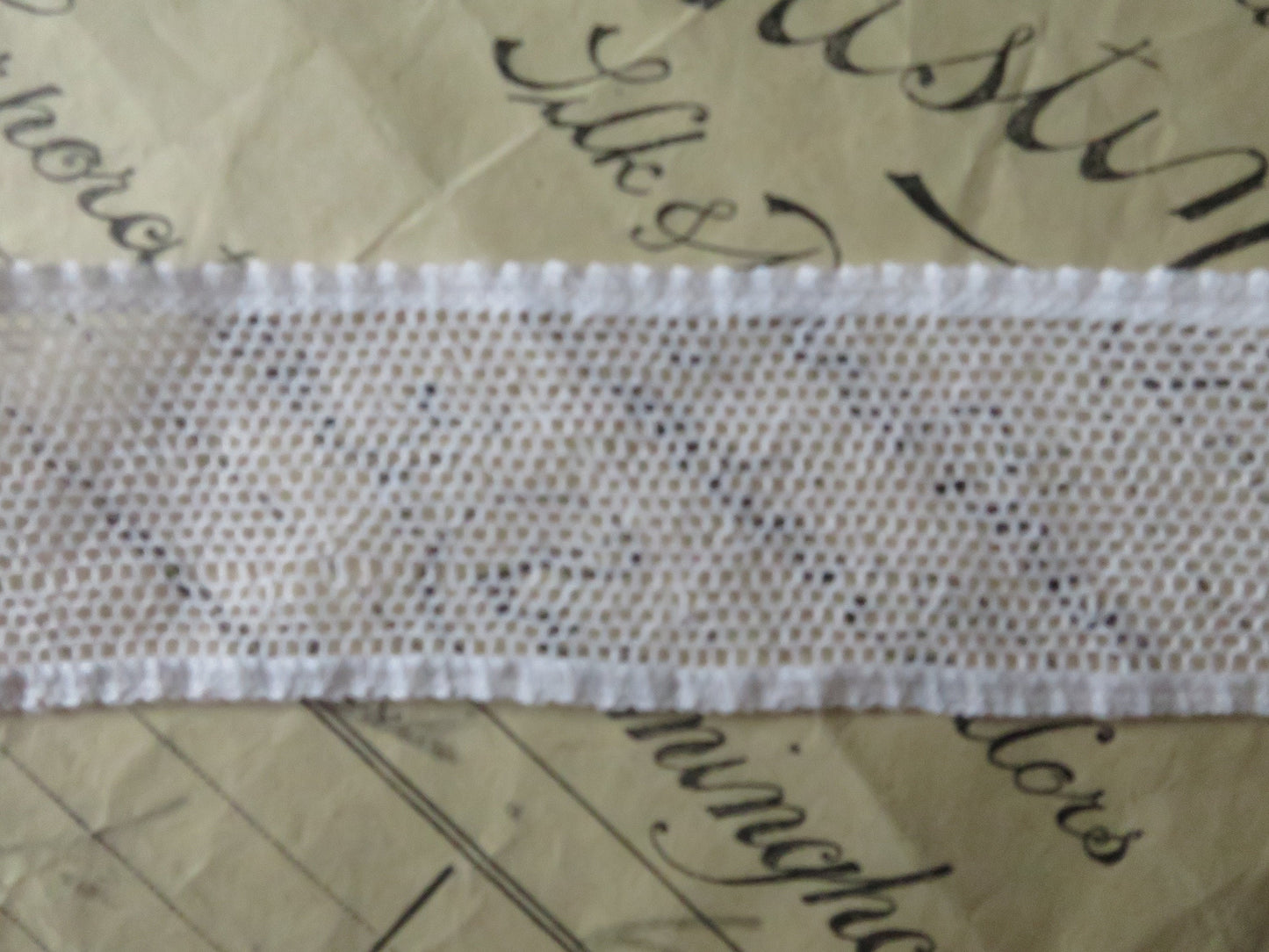 White English Nottingham Lace- Plain Net Insertion- 2.5 cm