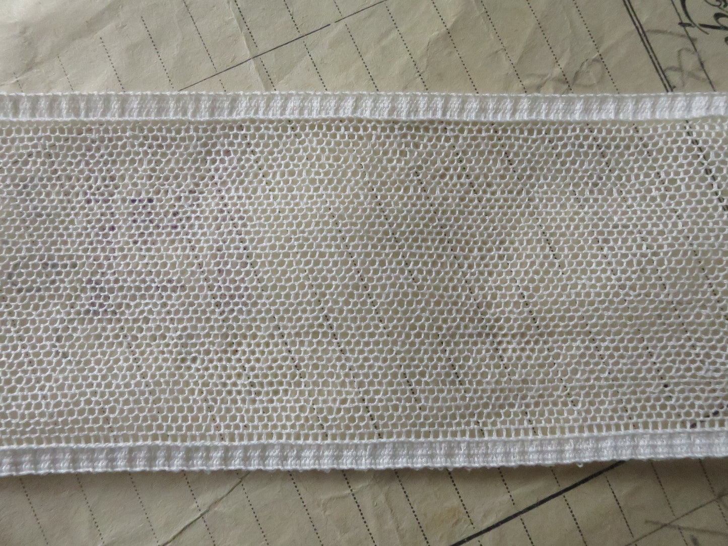 Off White English Nottingham Lace- Plain Net- Insertion- 5.5 cm