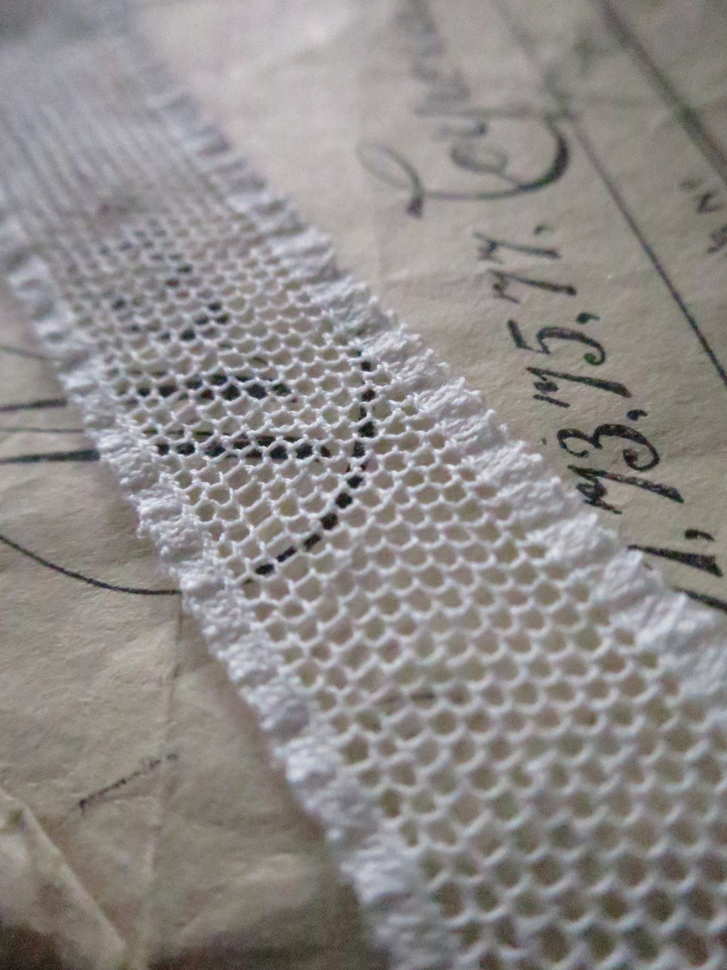 Off White English Nottingham Lace- Plain Net Insertion- 1.5 cm