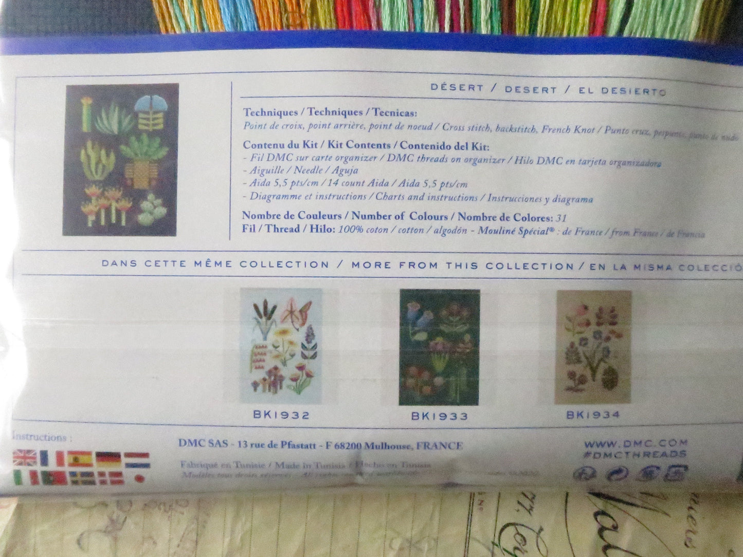 Botanical Desert Cross Stitch Embroidery Kit DMC