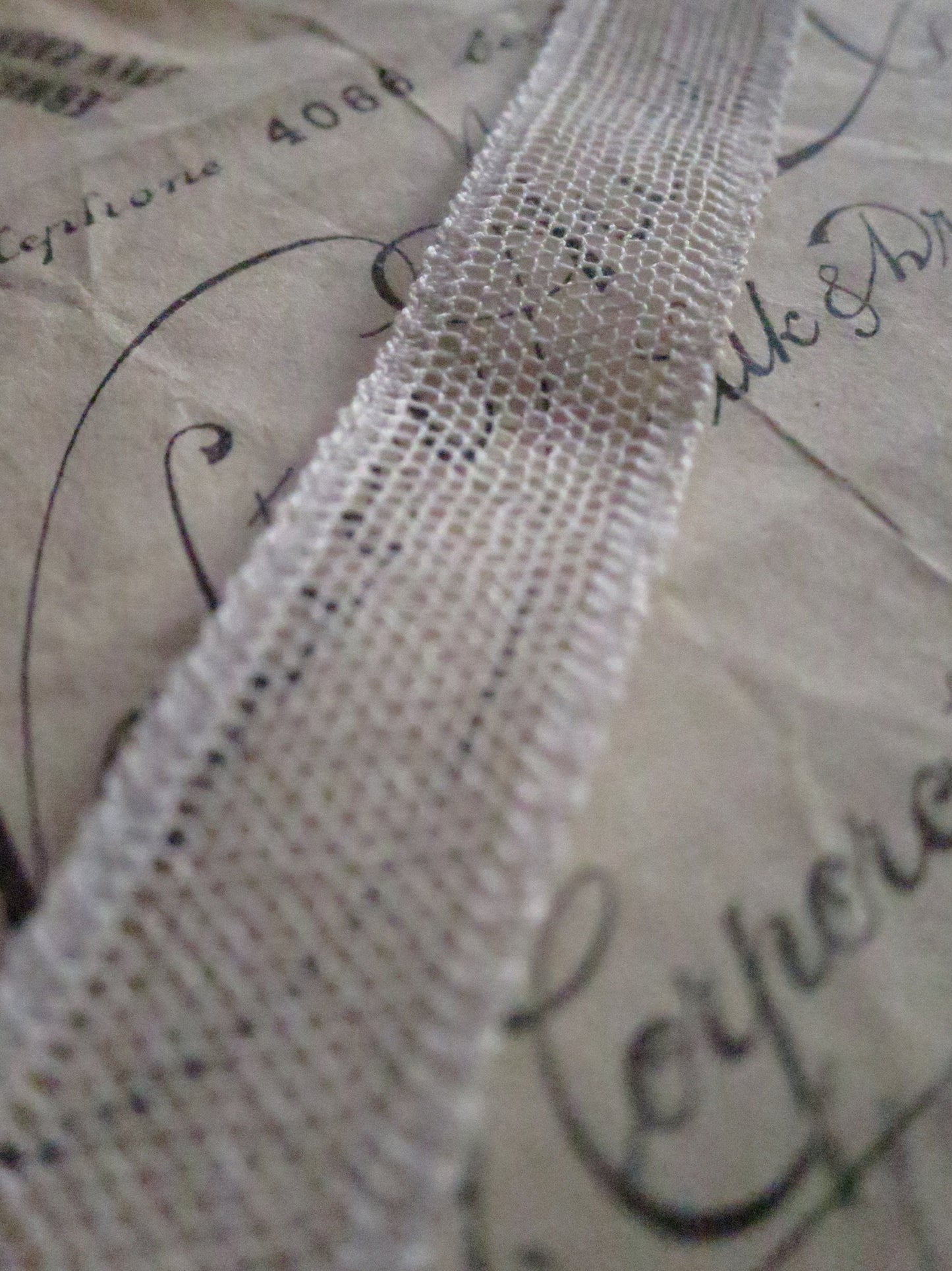 Ecru English Nottingham Lace- Plain Net Insertion- 1.5 cm