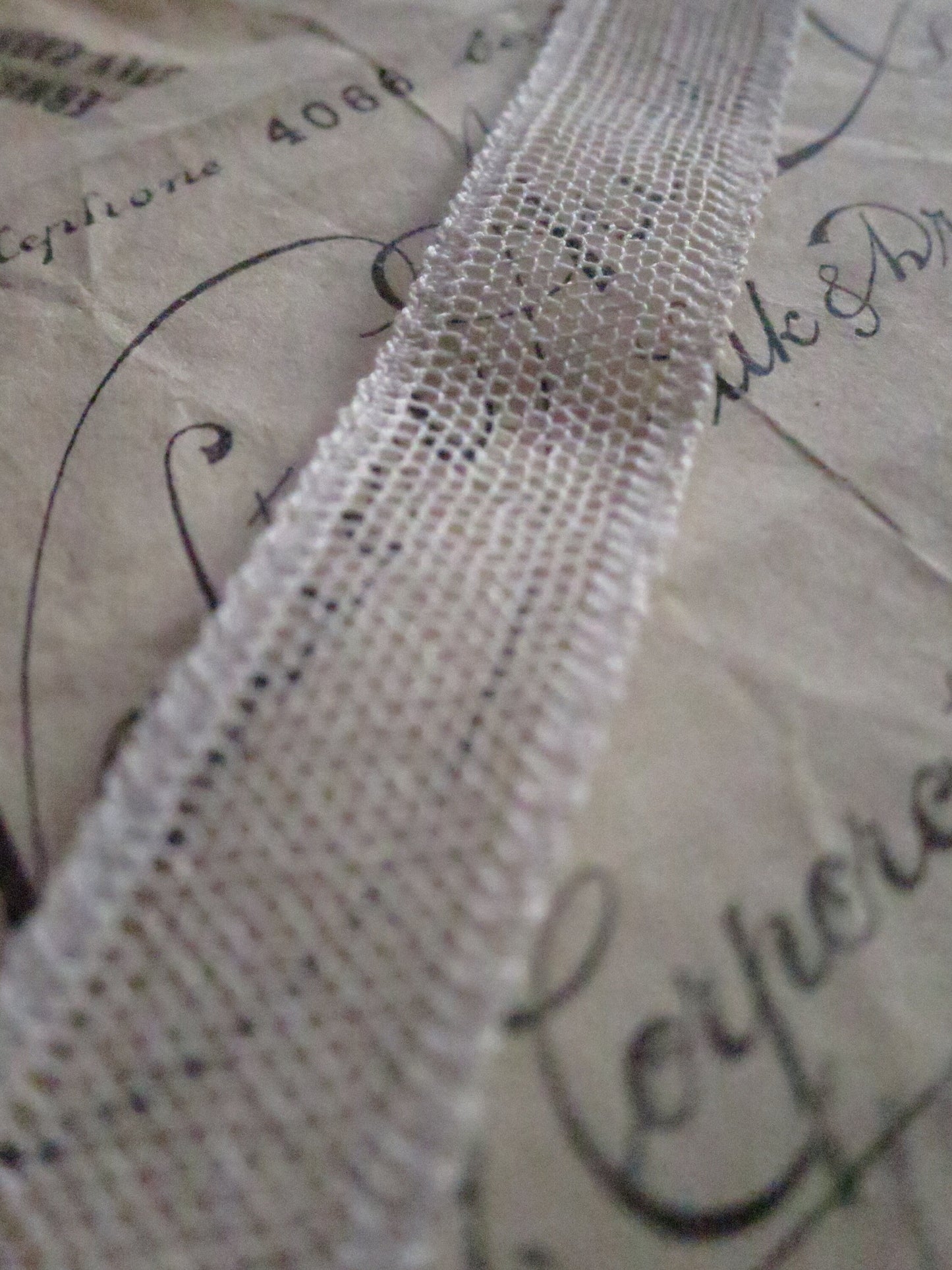 Ecru English Nottingham Lace- Plain Net Insertion- 1.5 cm