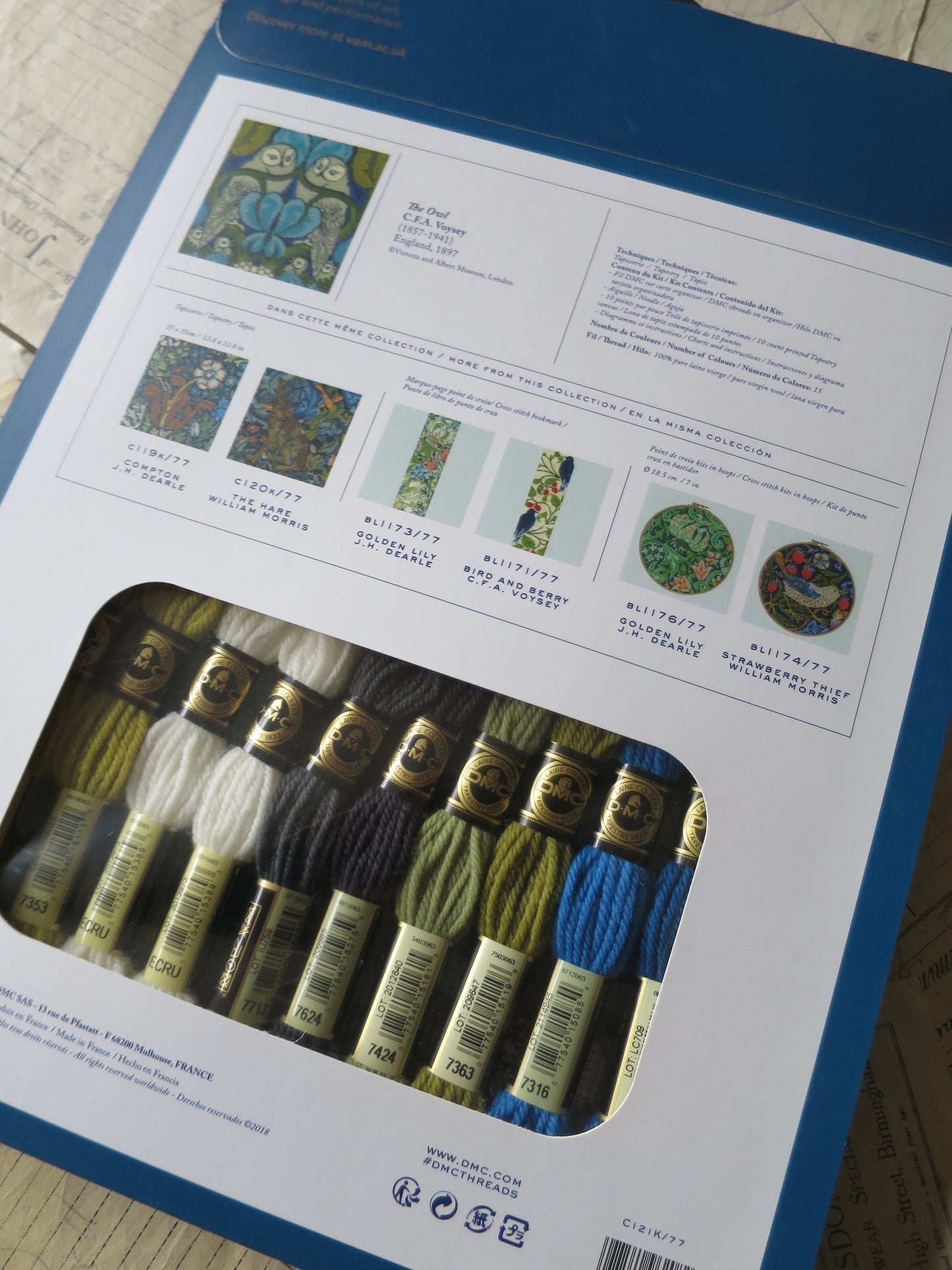 V&A CFA Voysey The Owl Cushion Front Tapestry Kit