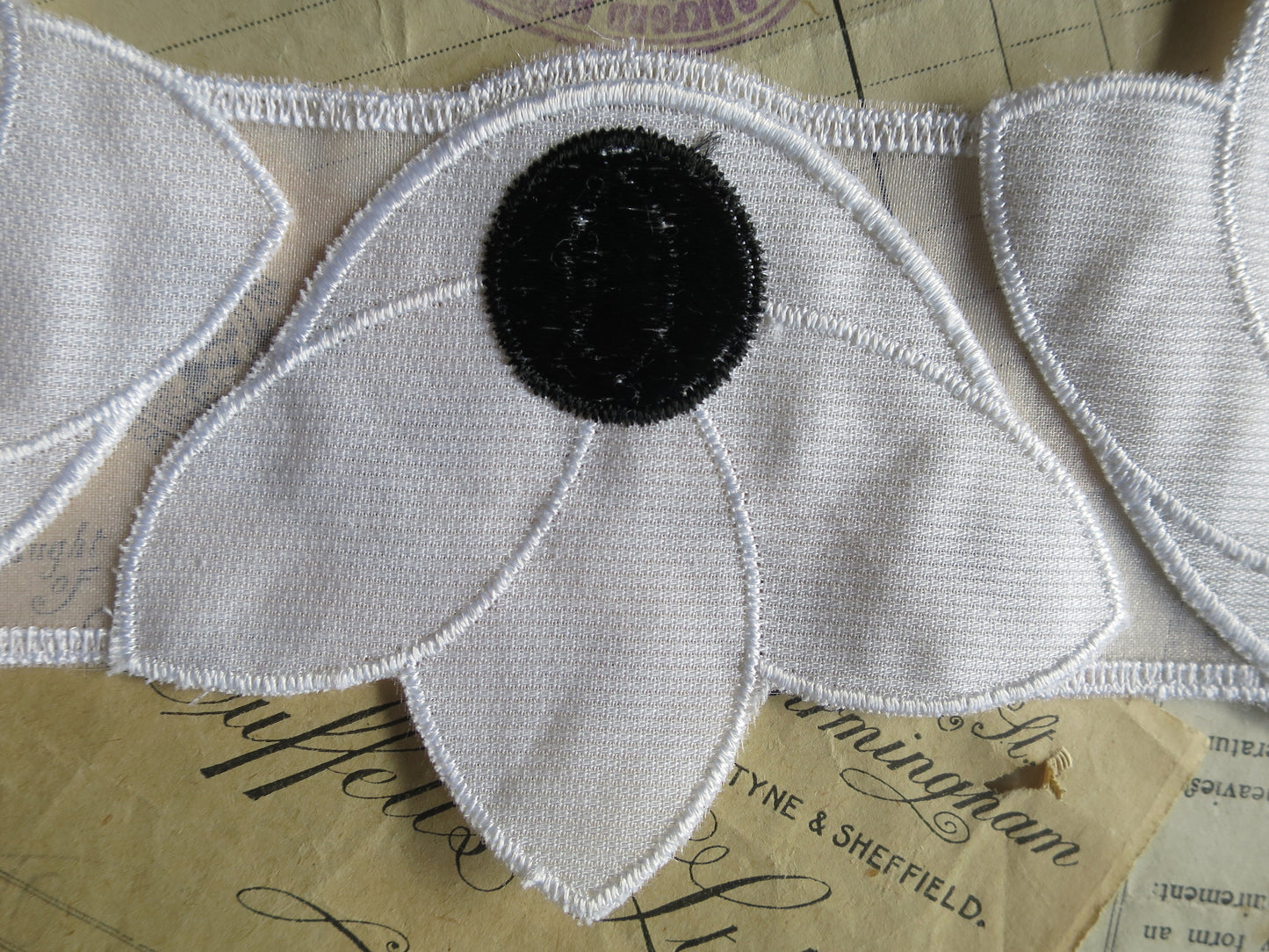 White Swiss Embroidered Floral Trim/ Appliques