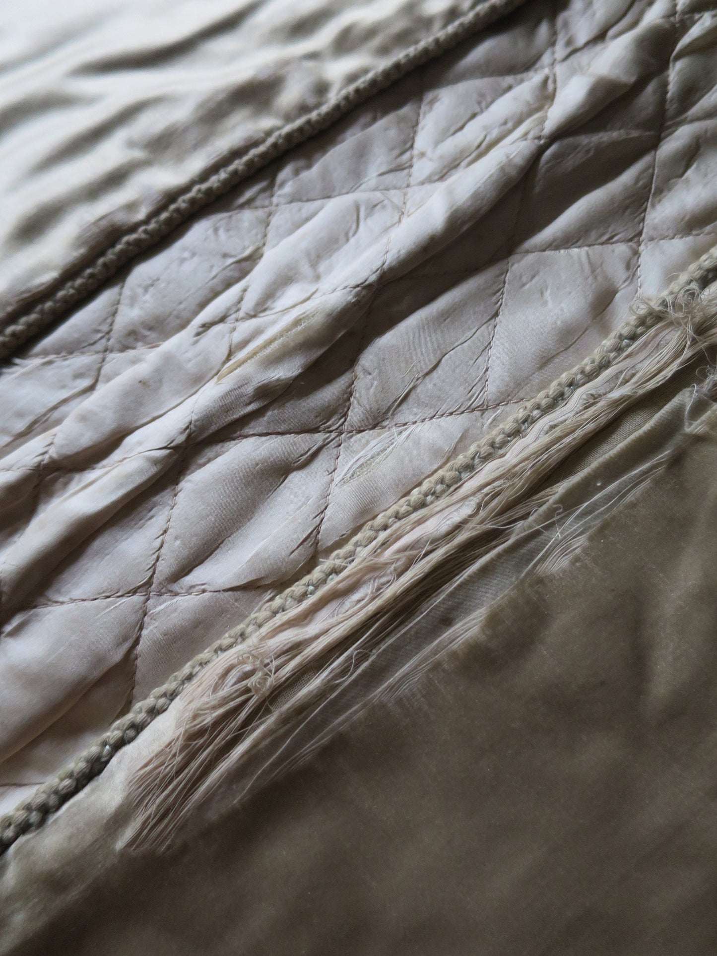 Antique Victorian Silk Padded Hand Embroidered Nightdress Case