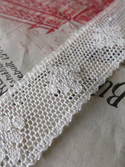 Off White English Nottingham Lace- Valenciennes Diamond Spots- Insertion- 1.7 cm