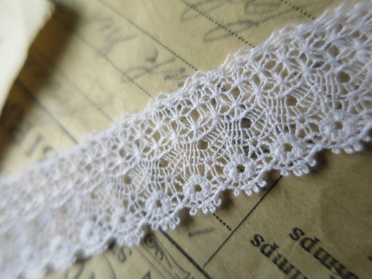 White English Nottingham Lace- Delicate Lace- 1.7 cm