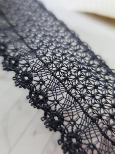 Black English Nottingham Lace- Delicate Lace- 2.7 cm
