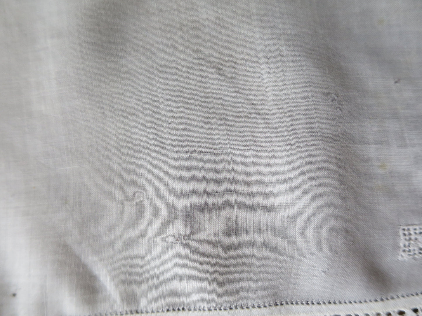 Antique Handkerchief- Hand Worked Bobbin Lace & Drawn Thread Work