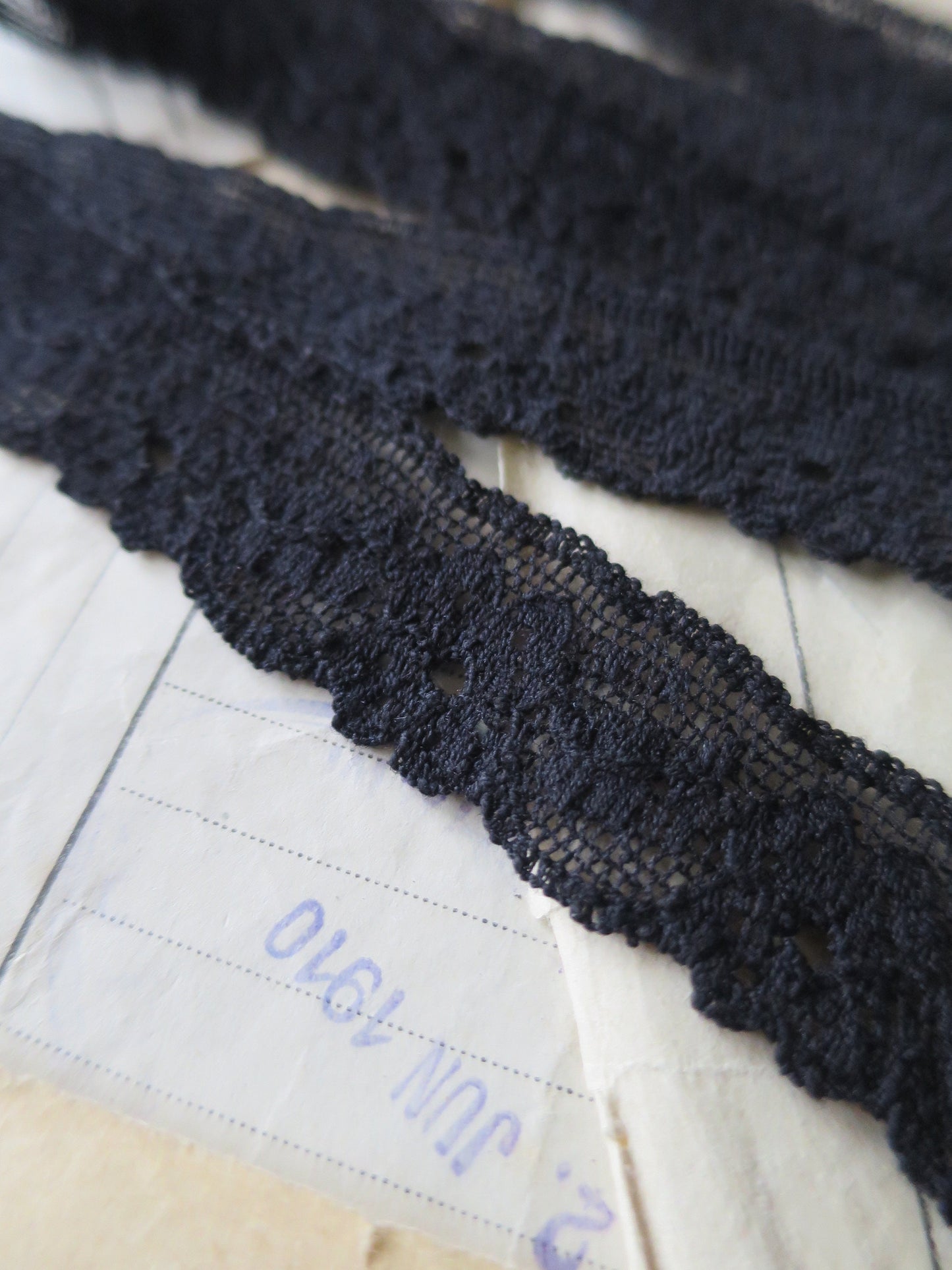 Black English Nottingham Lace- Floral Point Lace- 1.8 cm