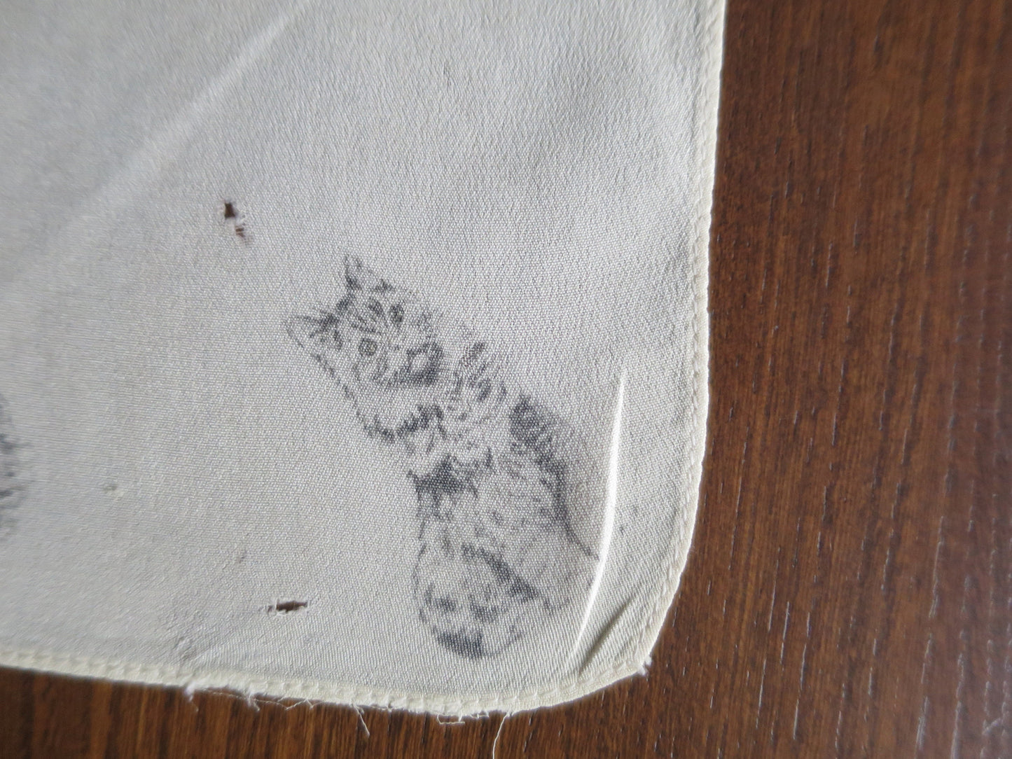 Antique 1920's Childs Silk Handkerchief- Kittens