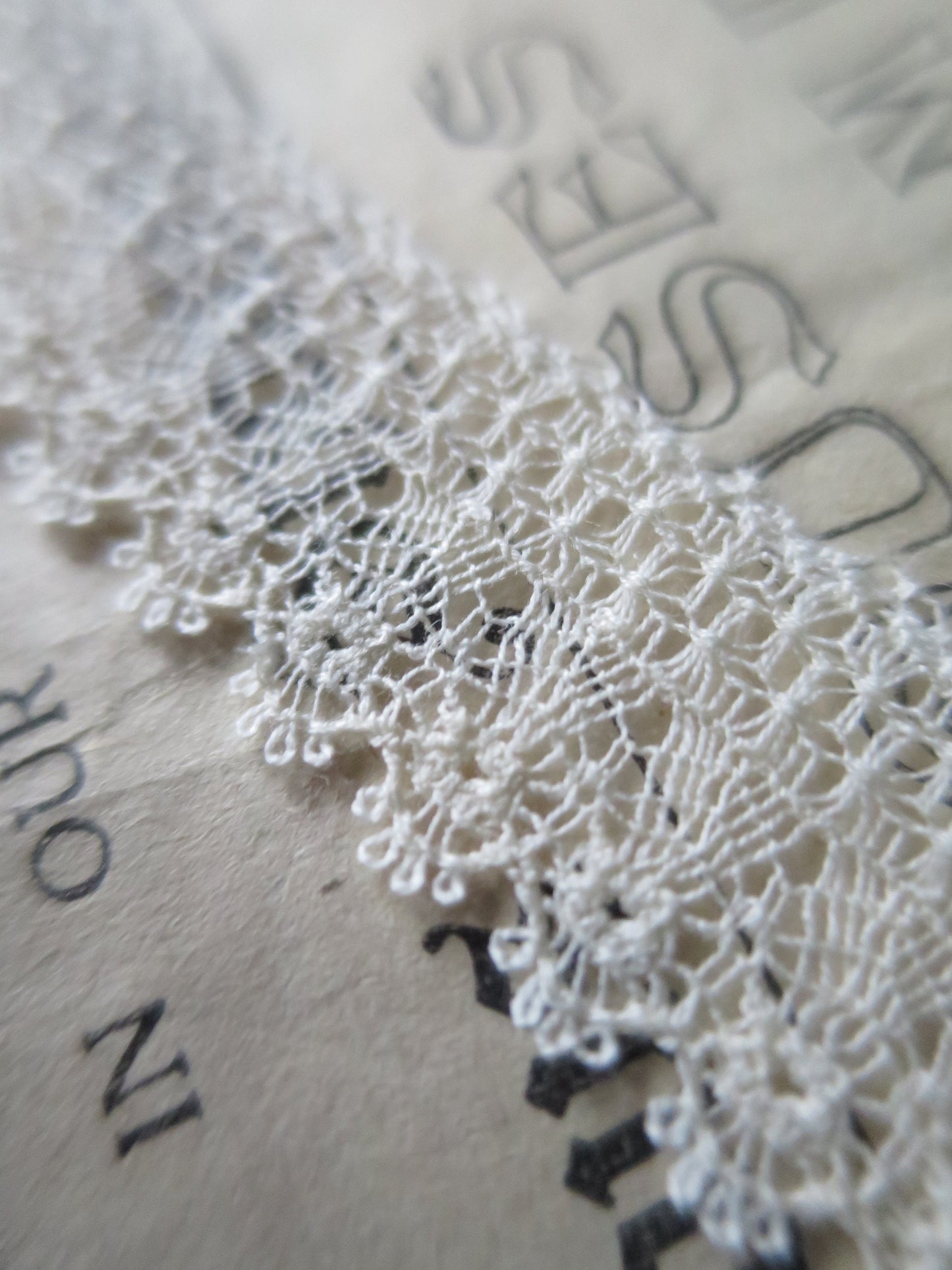 Ecru English Nottingham Lace- Delicate Lace- 1.7 cm