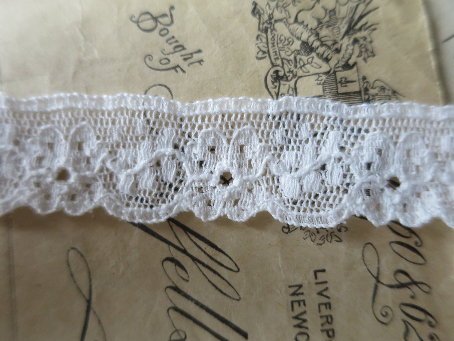Off White English Nottingham Lace- Floral Point Lace- 1.8 cm