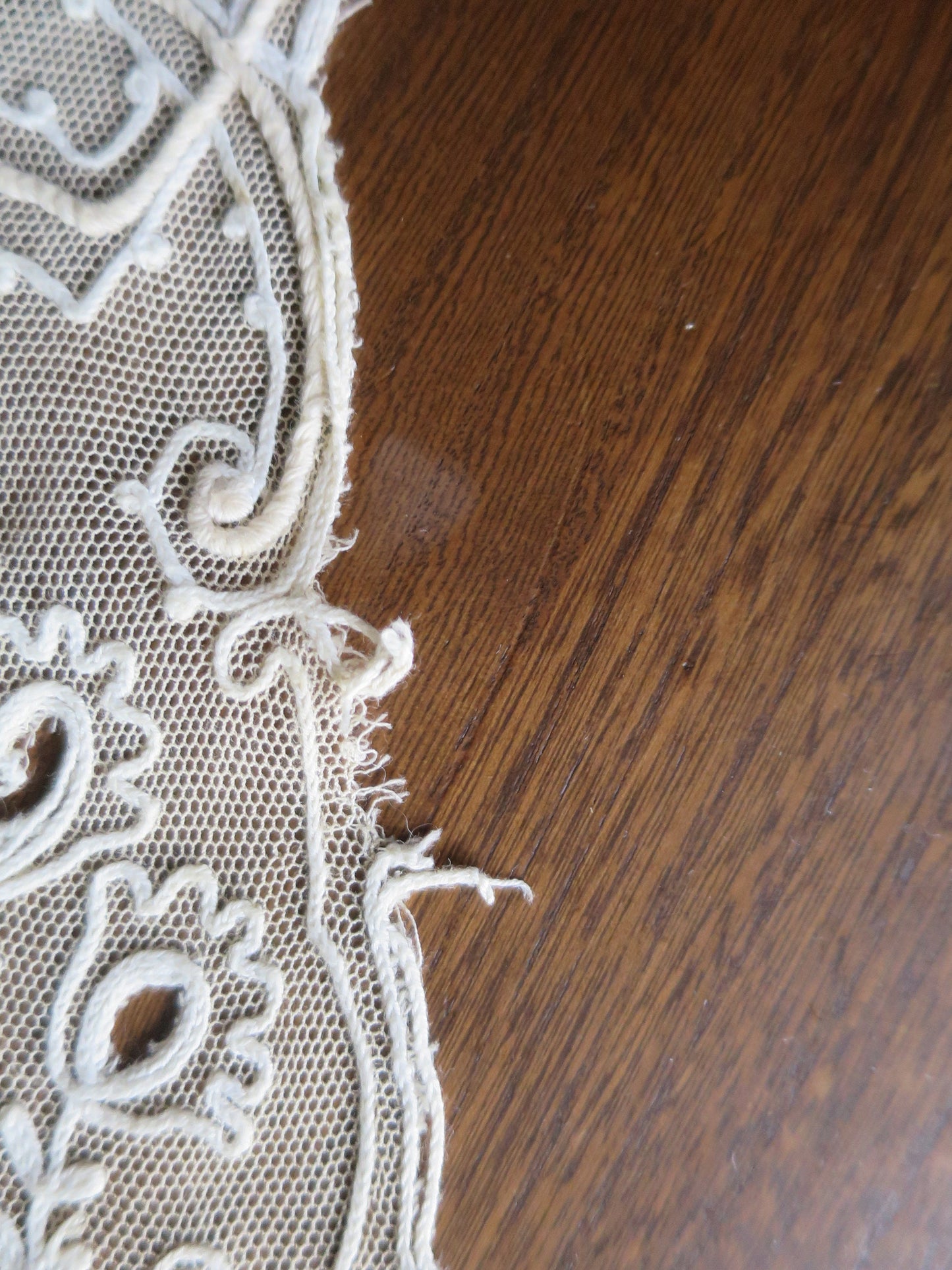 Antique Tamboured Net Lace Collar