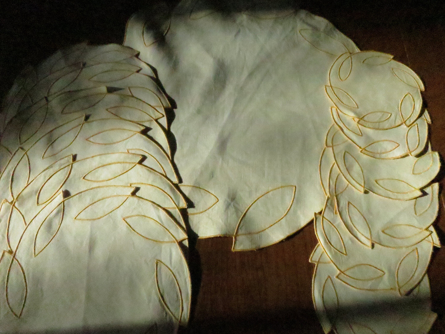 Pretty Art Deco Embroidered Irish Linen Table Set