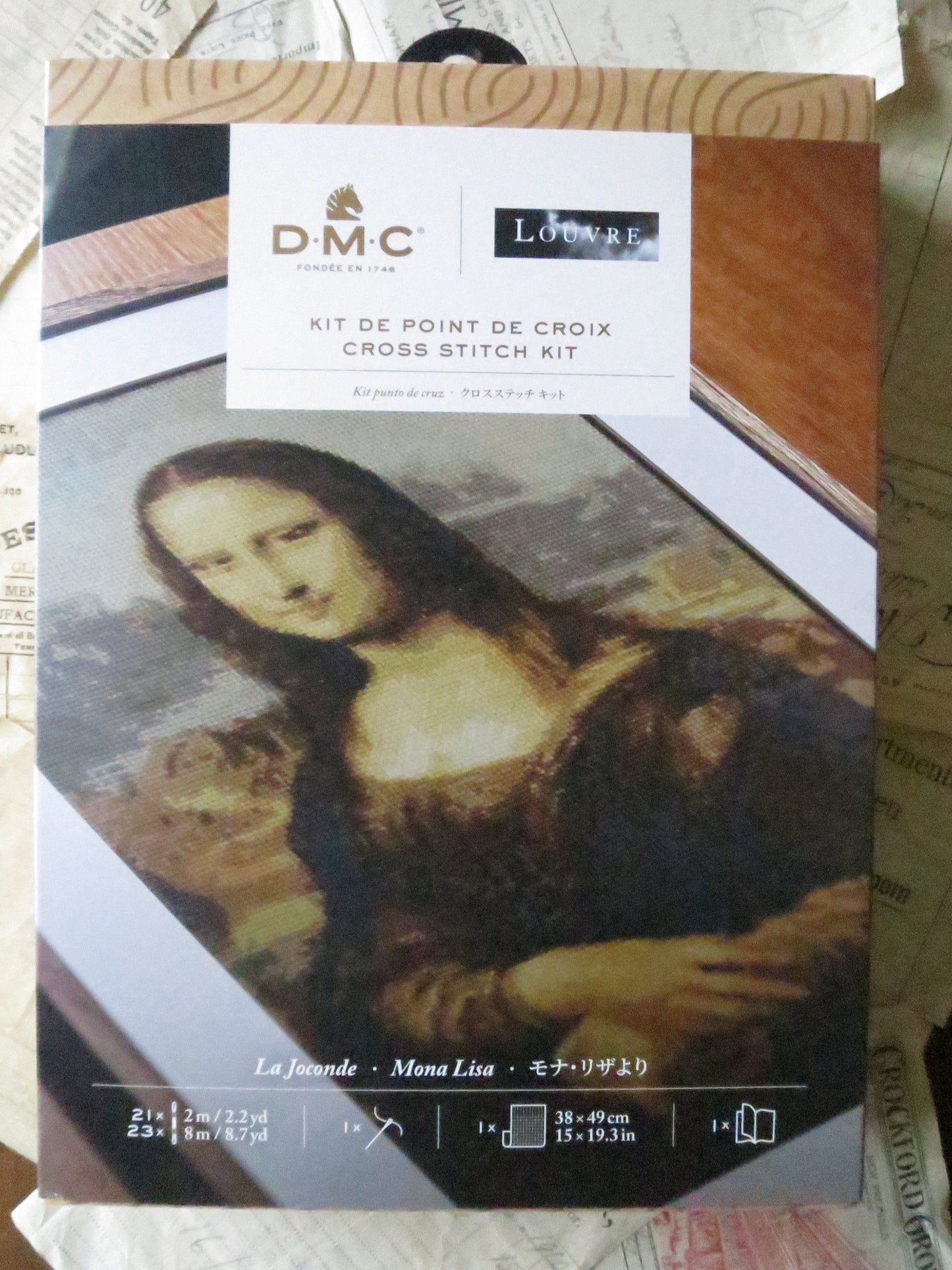 The Louvre Mona Lisa Leonardo Da Vinci Cross Stitch Embroidery Kit