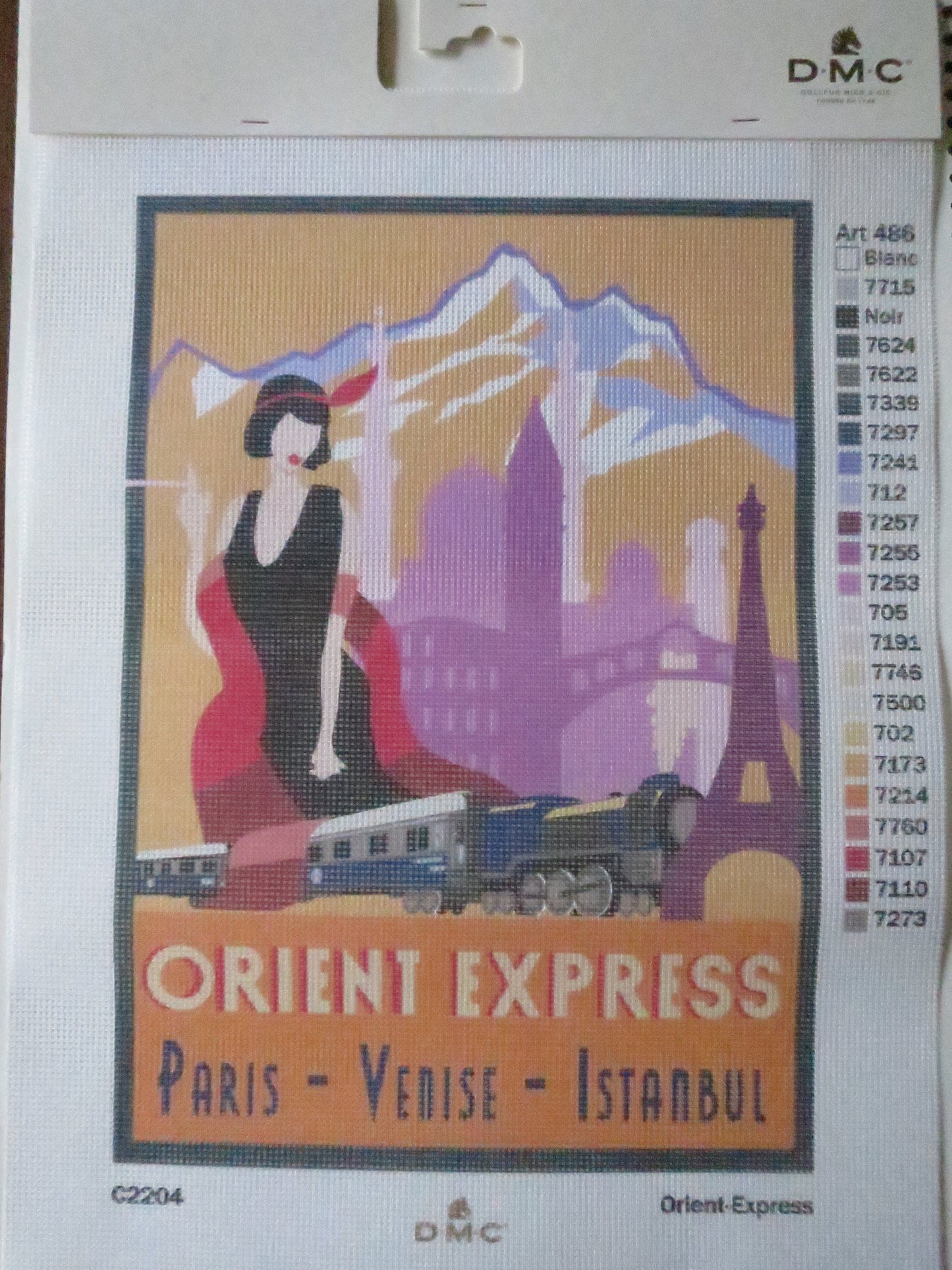 DMC Orient Express Vintage Travel Poster Printed Tapestry Canvas