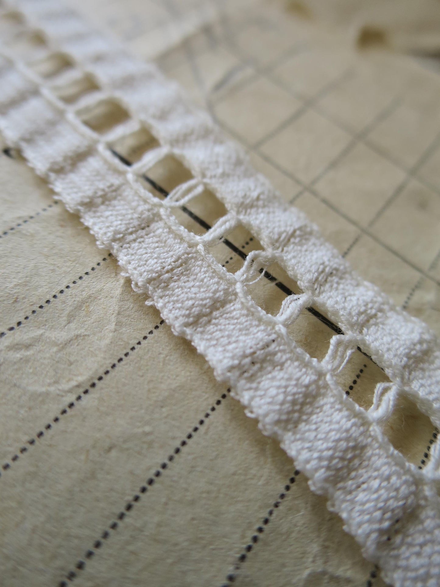 White English Nottingham Lace- Ladder Insertion- 1.7 cm