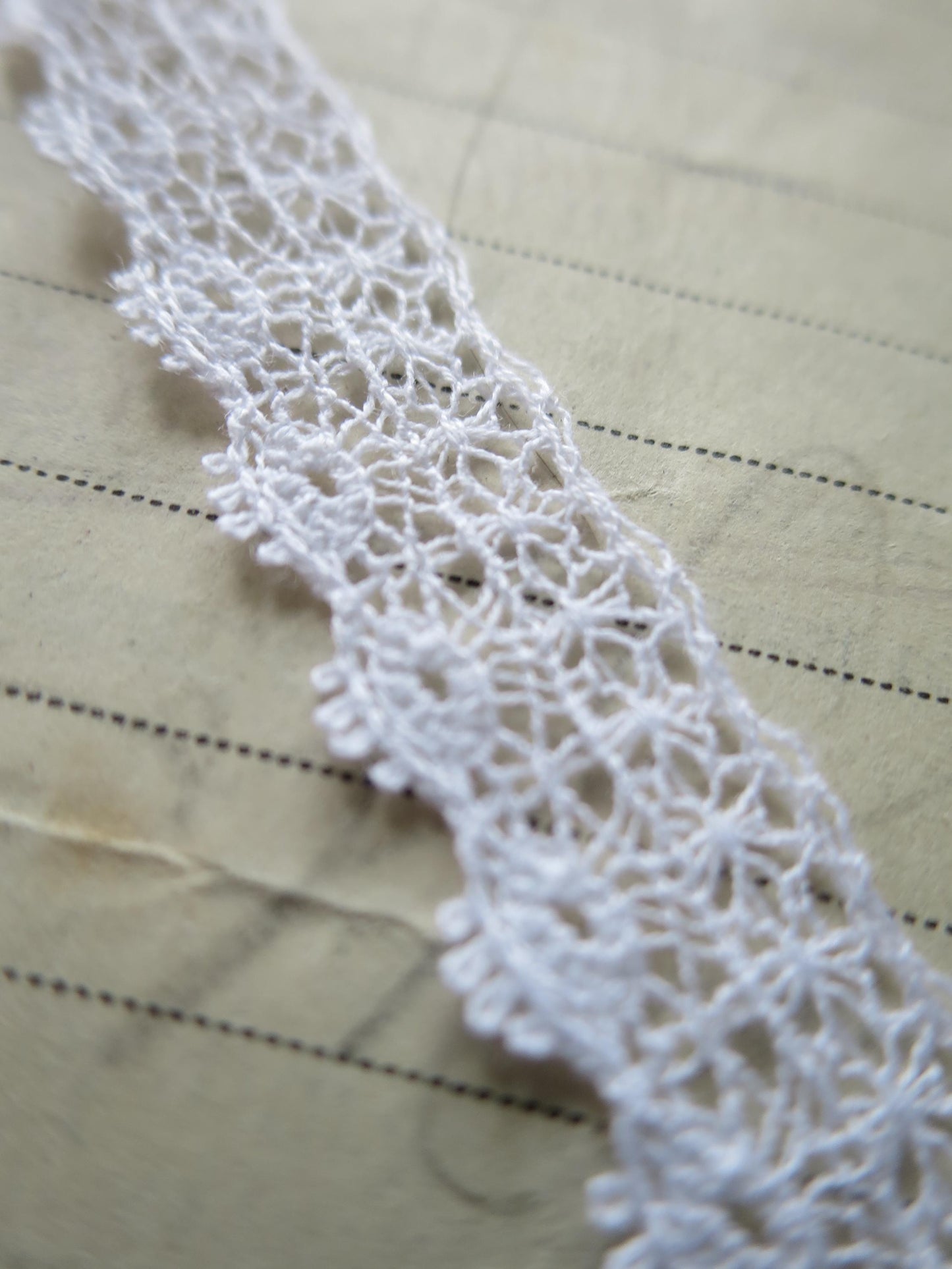 White English Nottingham Lace- Delicate Lace- 1.2 cm