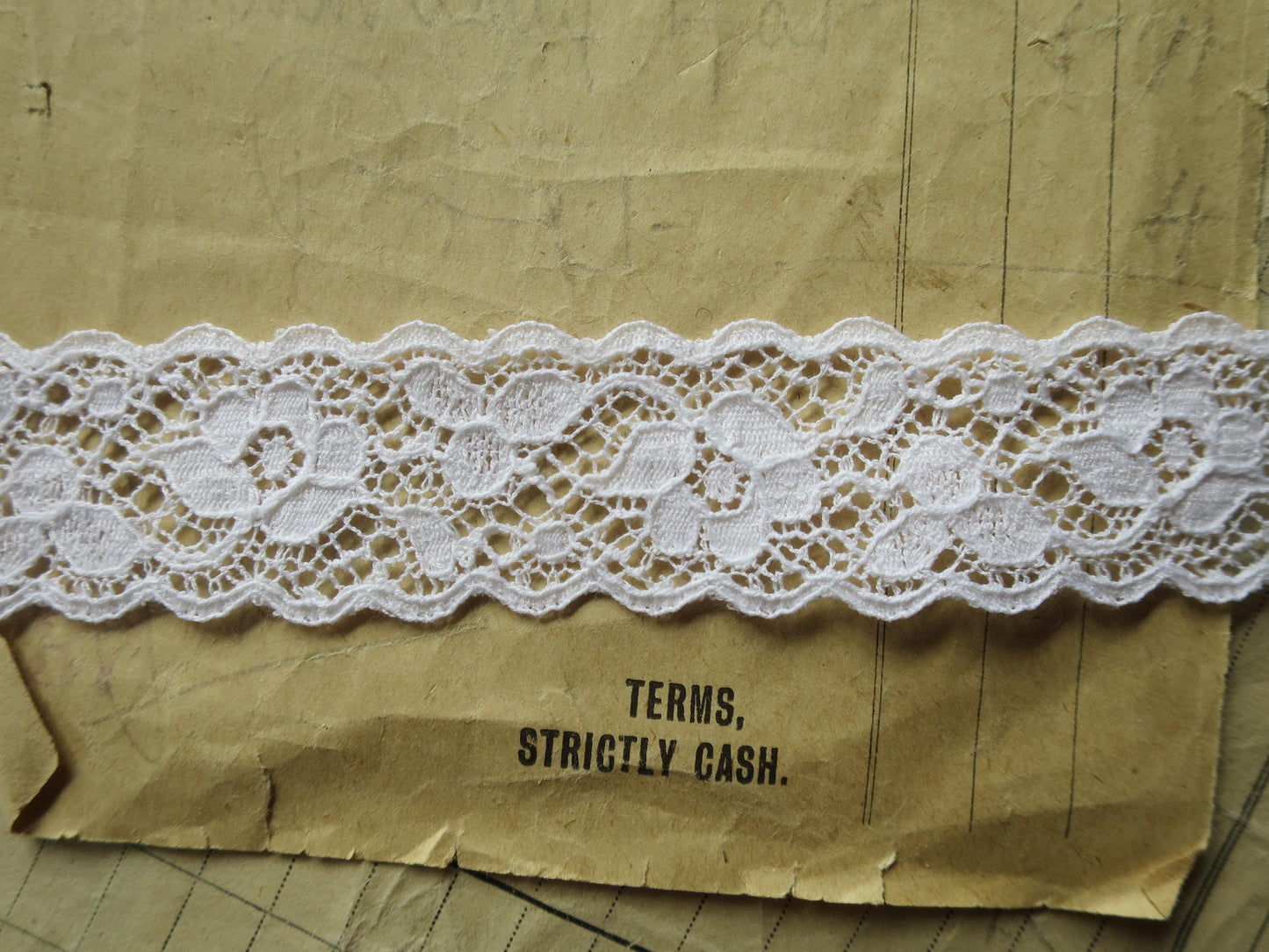 White English Nottingham Lace- Scalloped Raised Floral Guipure- Galloon- 2.7 cm