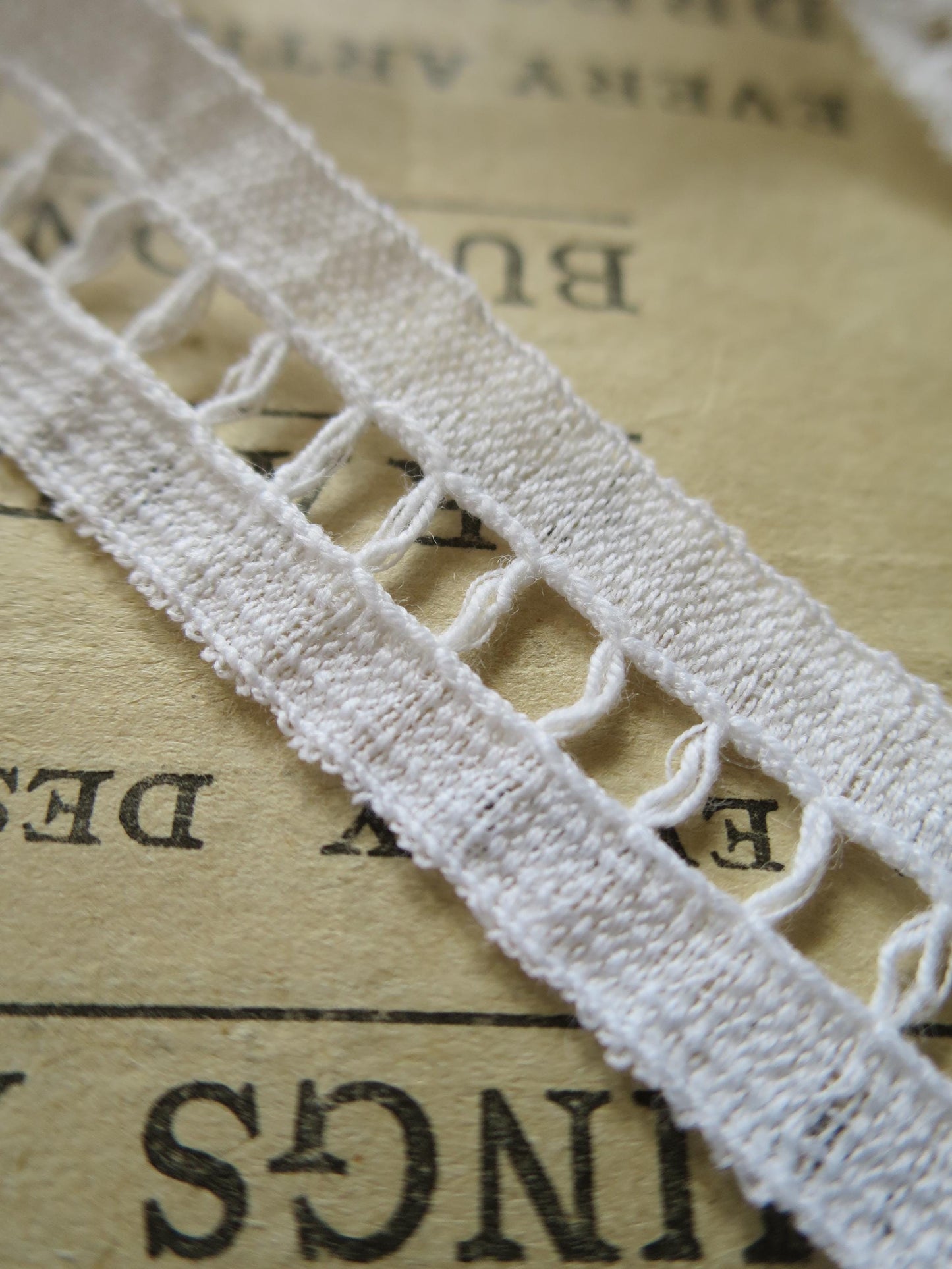 Ecru English Nottingham Lace- Ladder Insertion- 1.7 cm