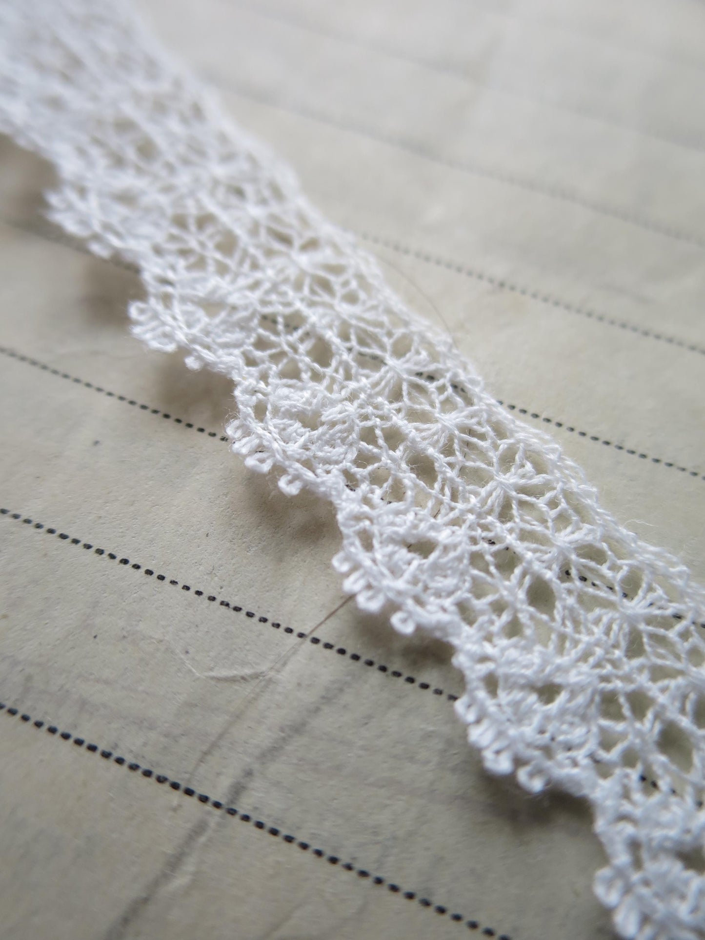 Off White English Nottingham Lace- Delicate Lace- 1.2 cm