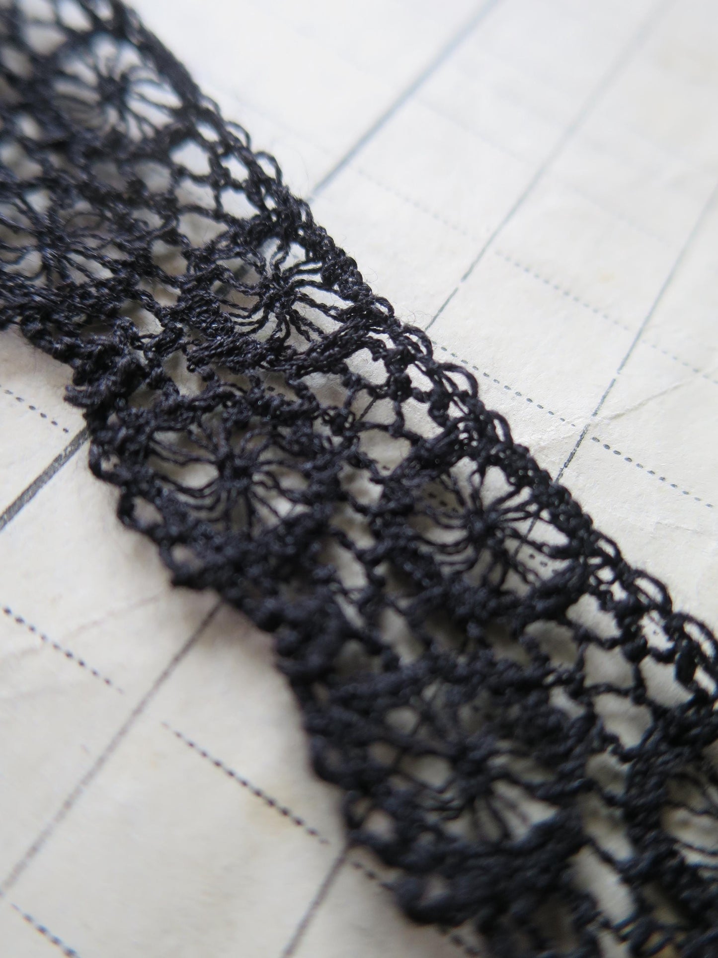 Black English Nottingham Lace- Broderie Anglaise/ Cutwork Circles- 1.7cm