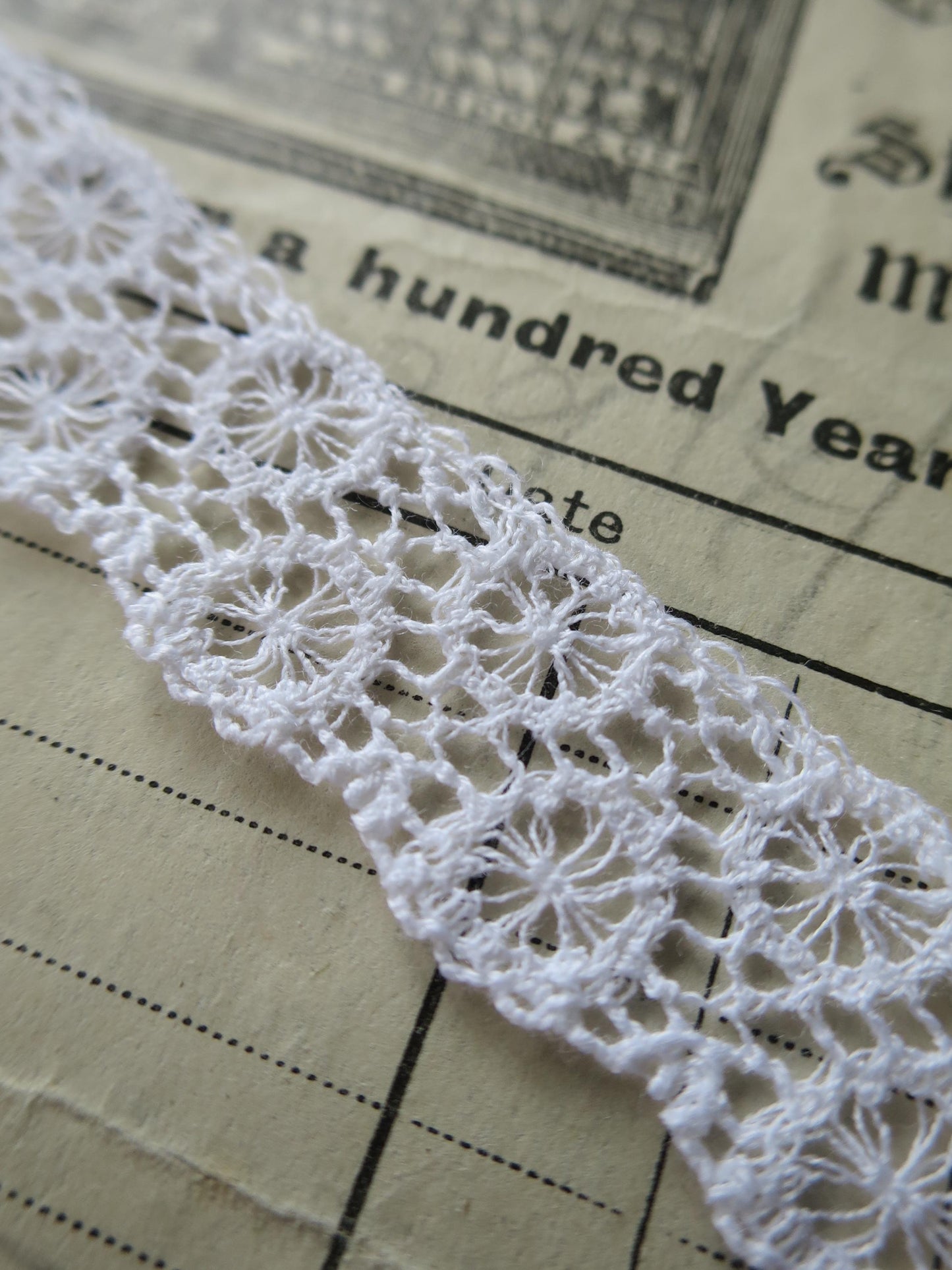 White English Nottingham Lace- Broderie Anglaise/ Cutwork Circles- 1.7cm