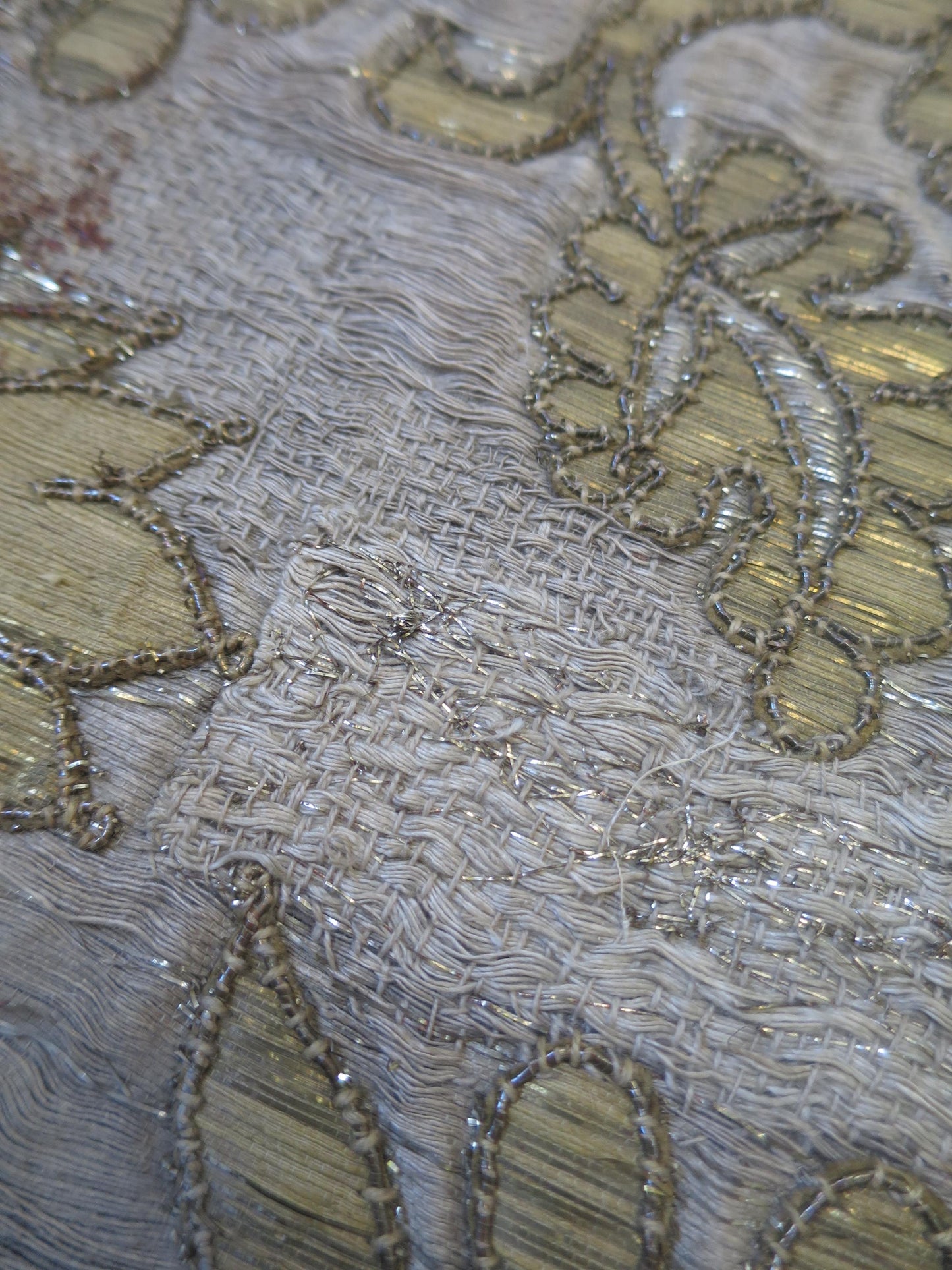 Antique Spanish Cloth of Gold Fragment- Circa 1600