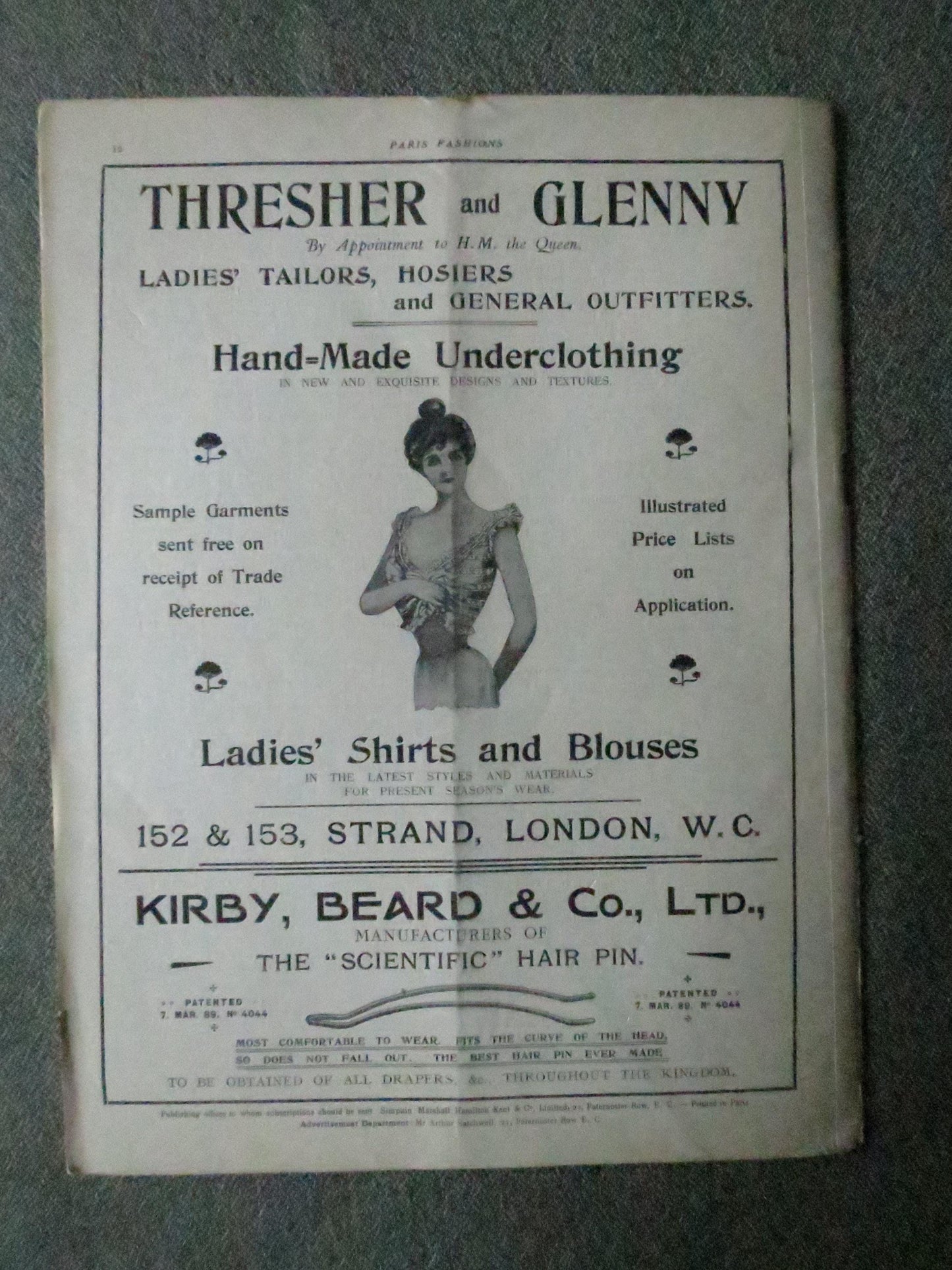 Antique Paris Fashions/ La Nouvelle Mode Magazine- February 8 1902