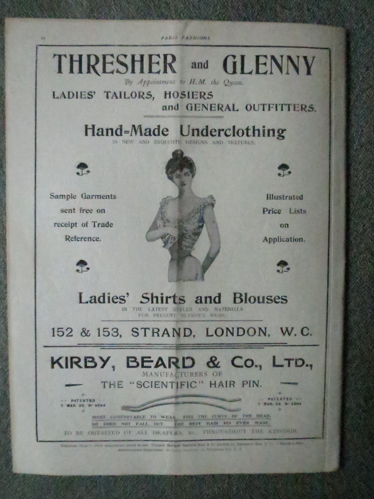 Antique Paris Fashions/ La Nouvelle Mode Magazine- February 1 1902- Original Pattern Included