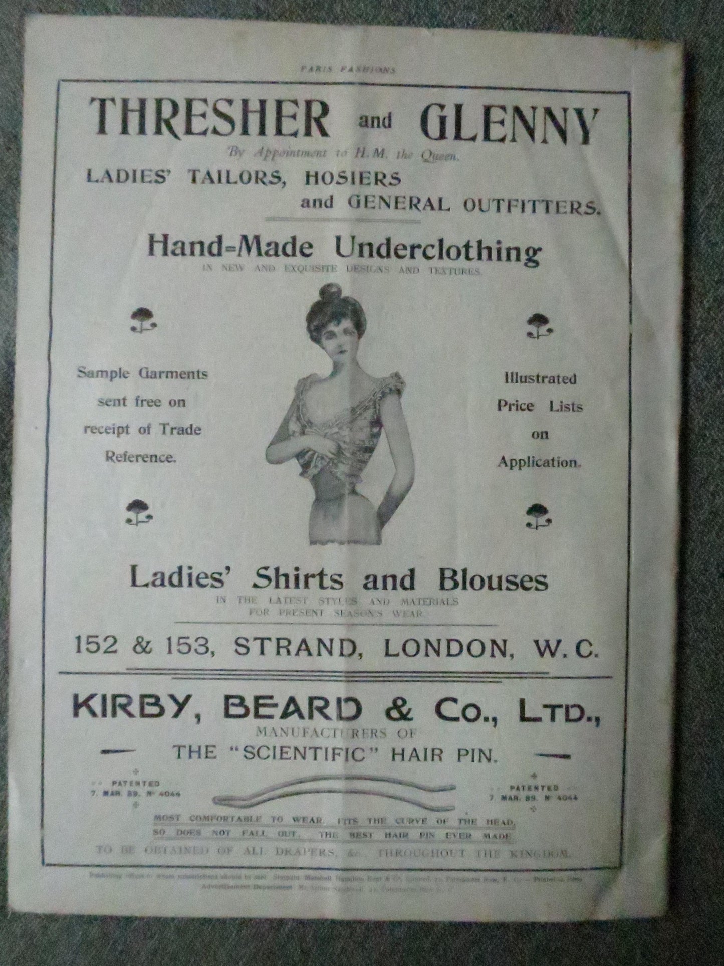 Antique Paris Fashions/ La Nouvelle Mode Magazine- March 8 1902