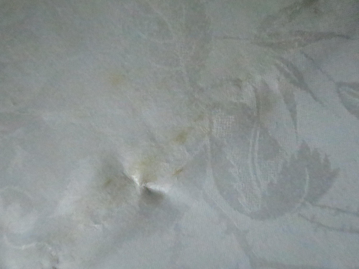 Unused Antique Irish Linen Damask Table Cloth- Roses & Foliage- 184 x 179 cm/ 72 x 70.5 "