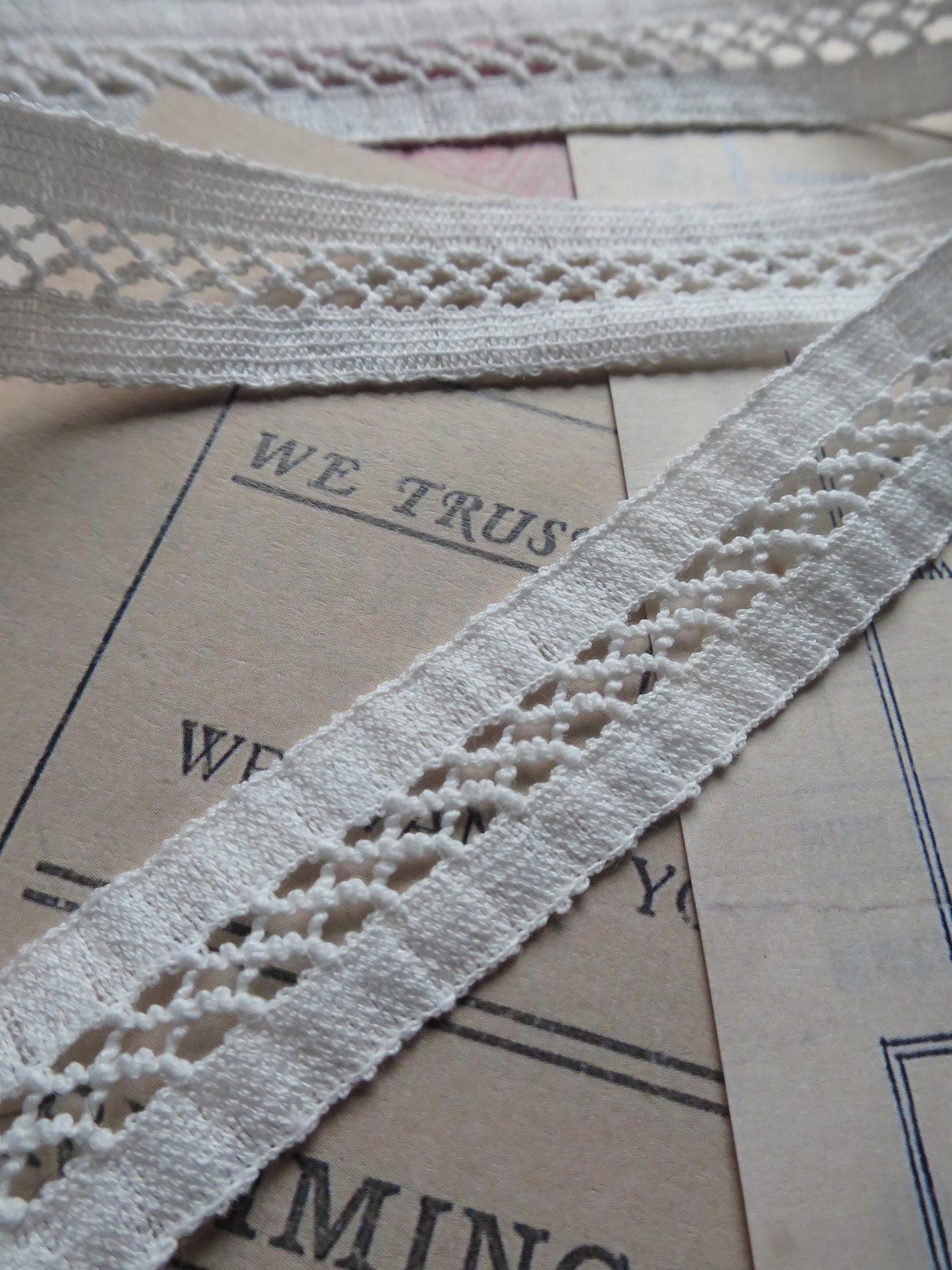 English Nottingham Lace- Faggoting Insertion- 1.7 cm