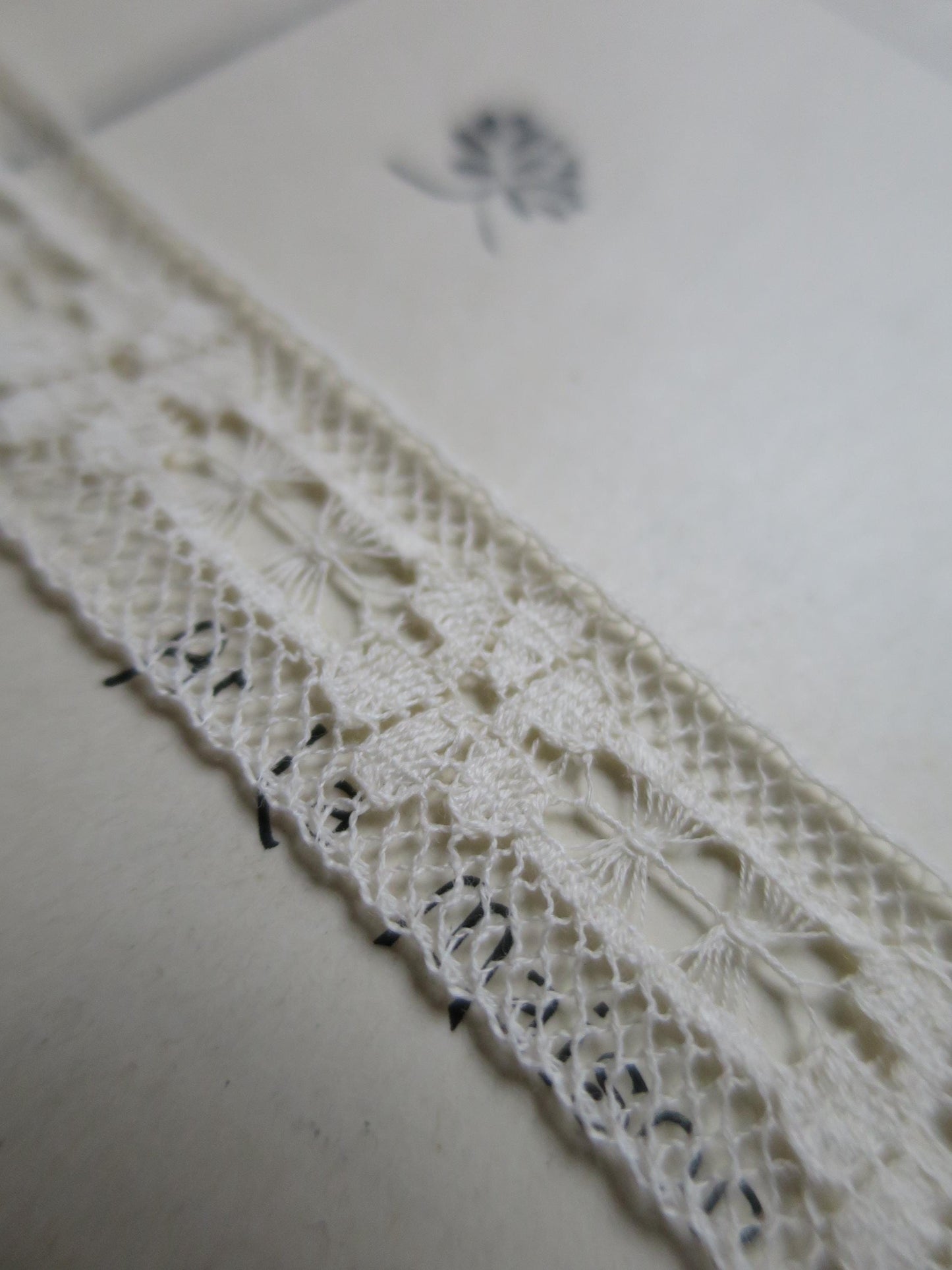 Ecru English Nottingham Lace- Floral & Openwork Insertion Lace 1.7 cm