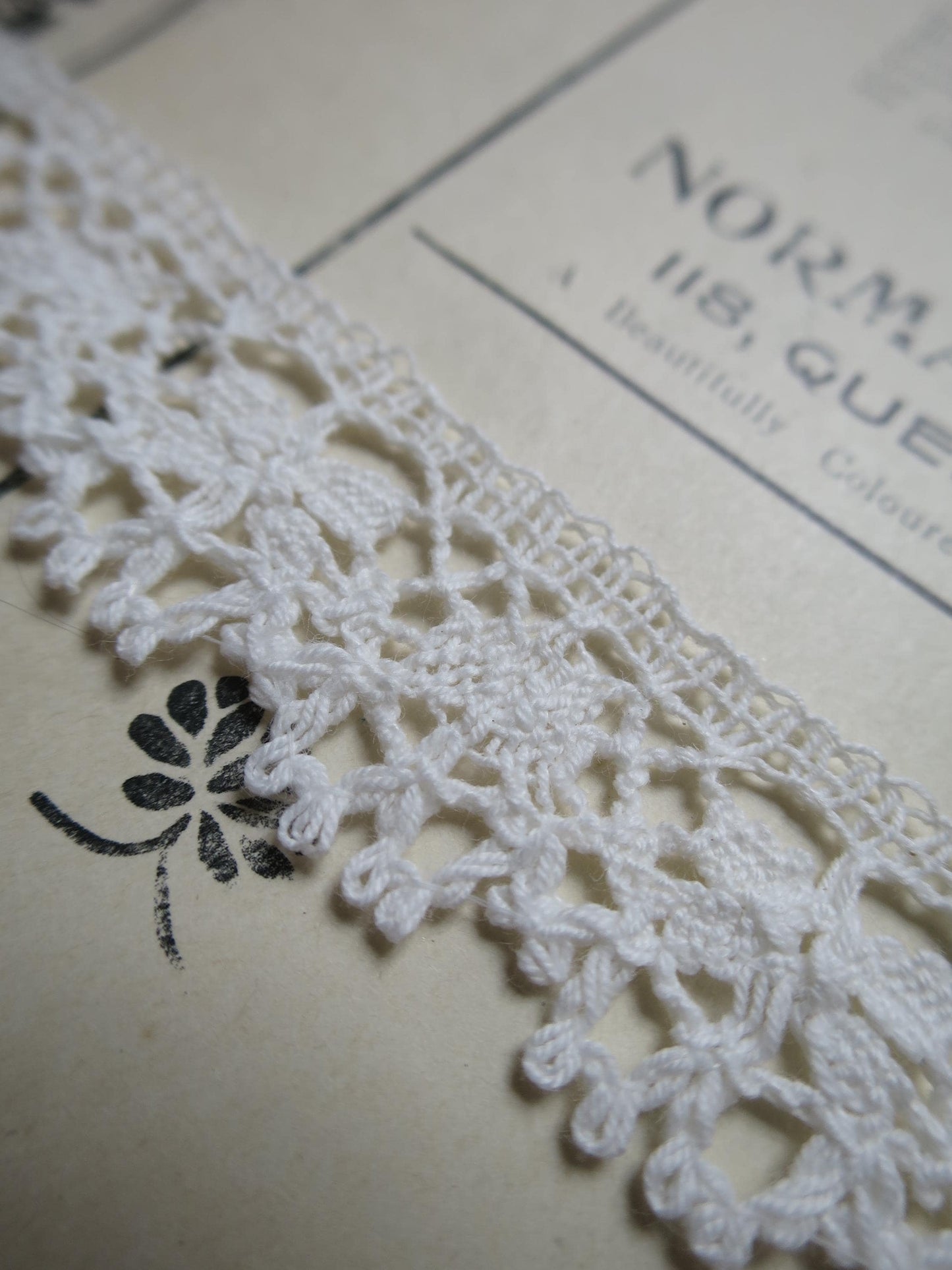 Off White English Nottingham Cluny Lace- Traditional Torchon- 2 cm