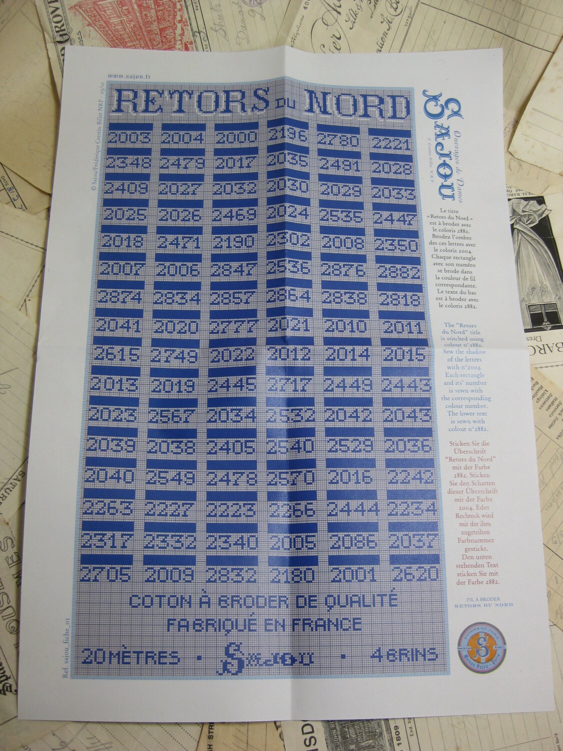 Sajou Retours du Nord Embroidery Thread 100% Cotton- Full Set of 96 Colours