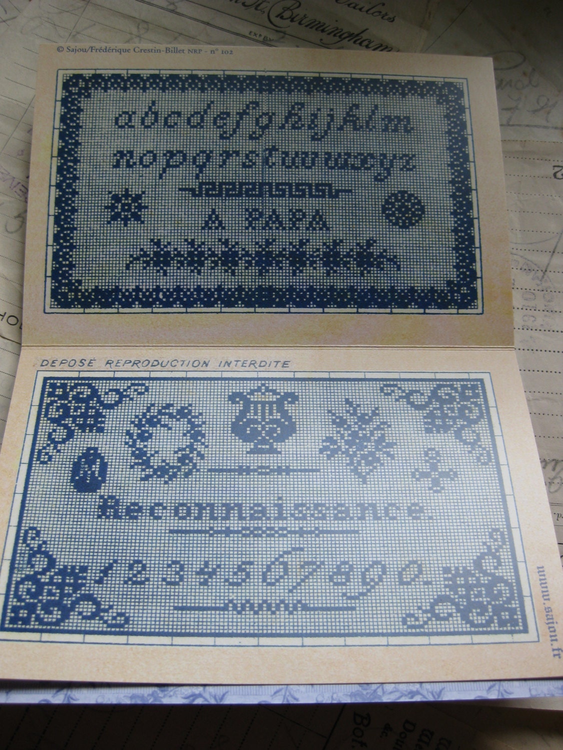 Sajou Mauve Cross Stitch Album 102- French Vintage Samplers