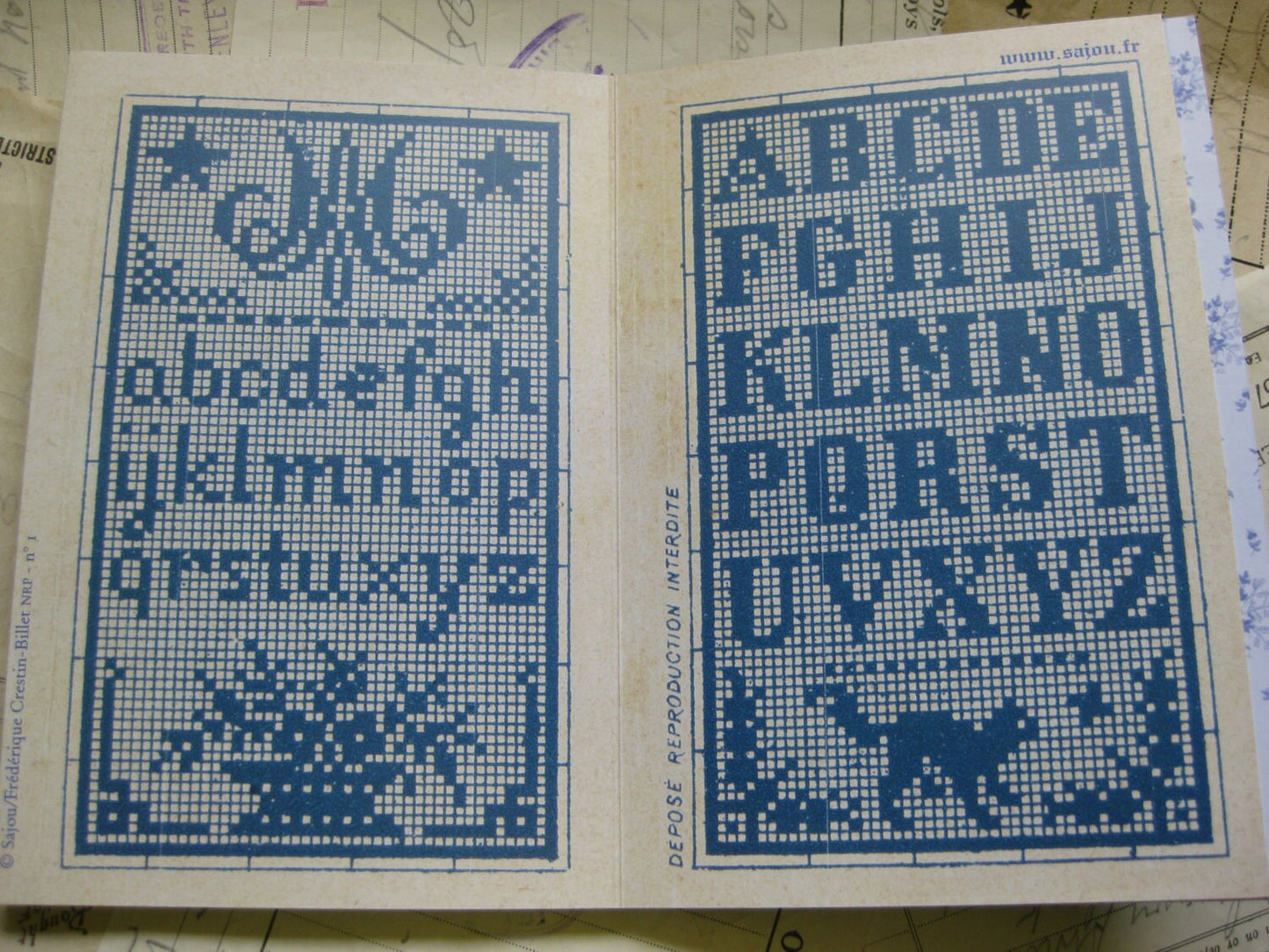 Sajou Blue Cross Stitch Album No.1- French Vintage Samplers