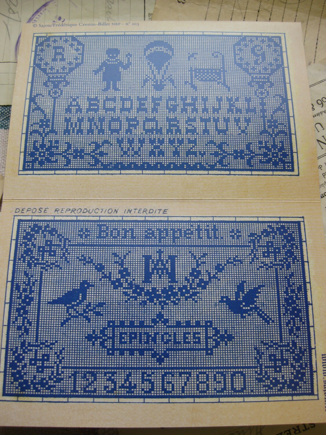 Sajou Mauve Cross Stitch Album 103- French Vintage Samplers