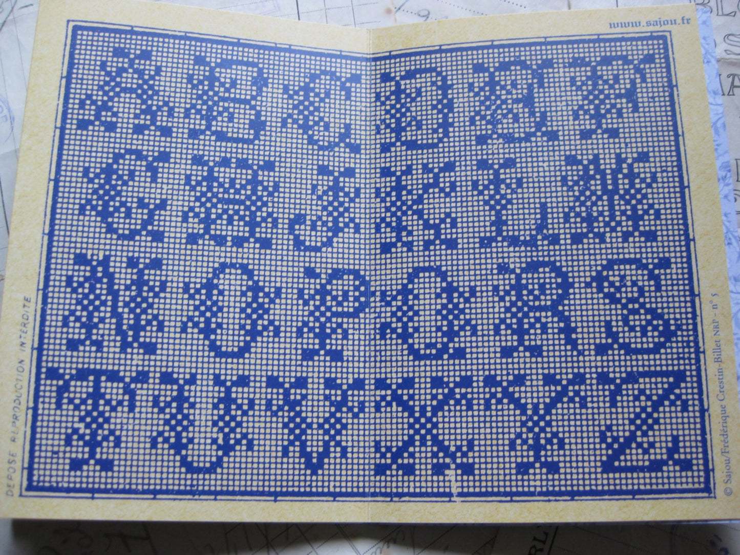 Sajou Blue Cross Stitch Album No.5- French Vintage Alphabets