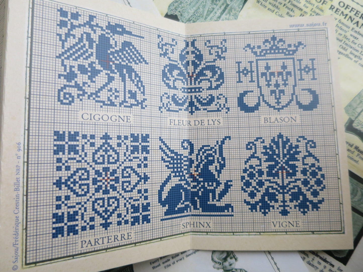 Sajou Red Cross Stitch Album 906- Traditional Motif Designs