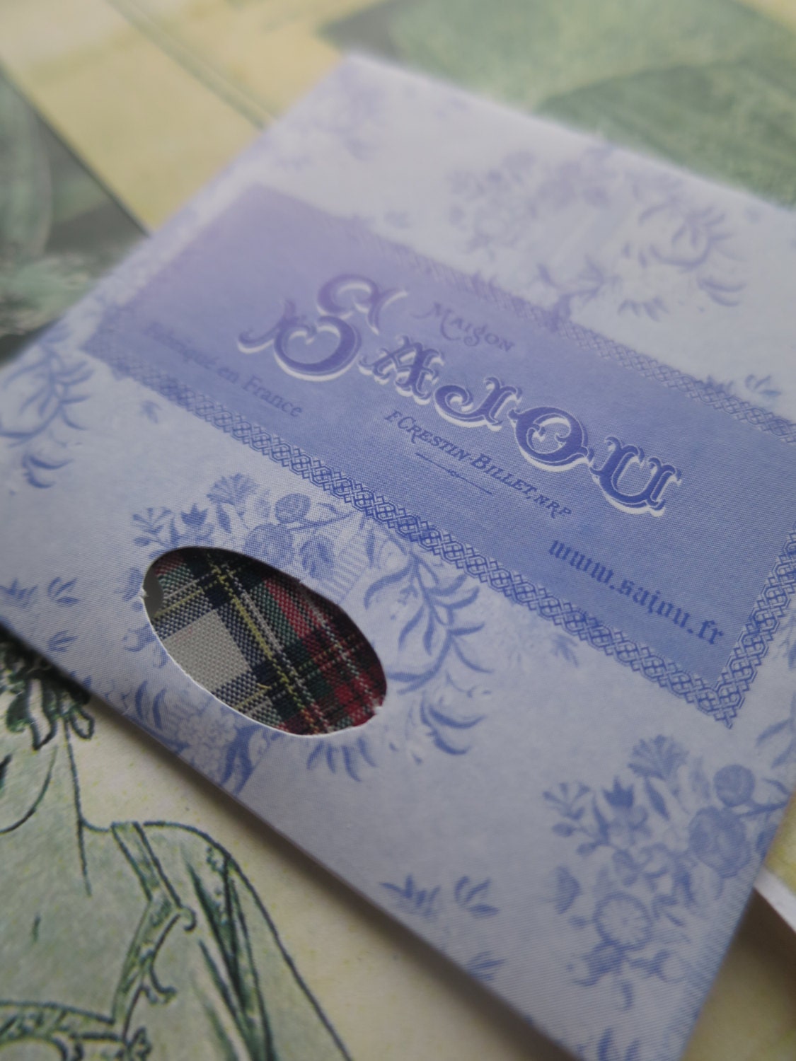 Sajou French Luxury Thread Card Winder- Mauchaline Ware Scottish Tartan